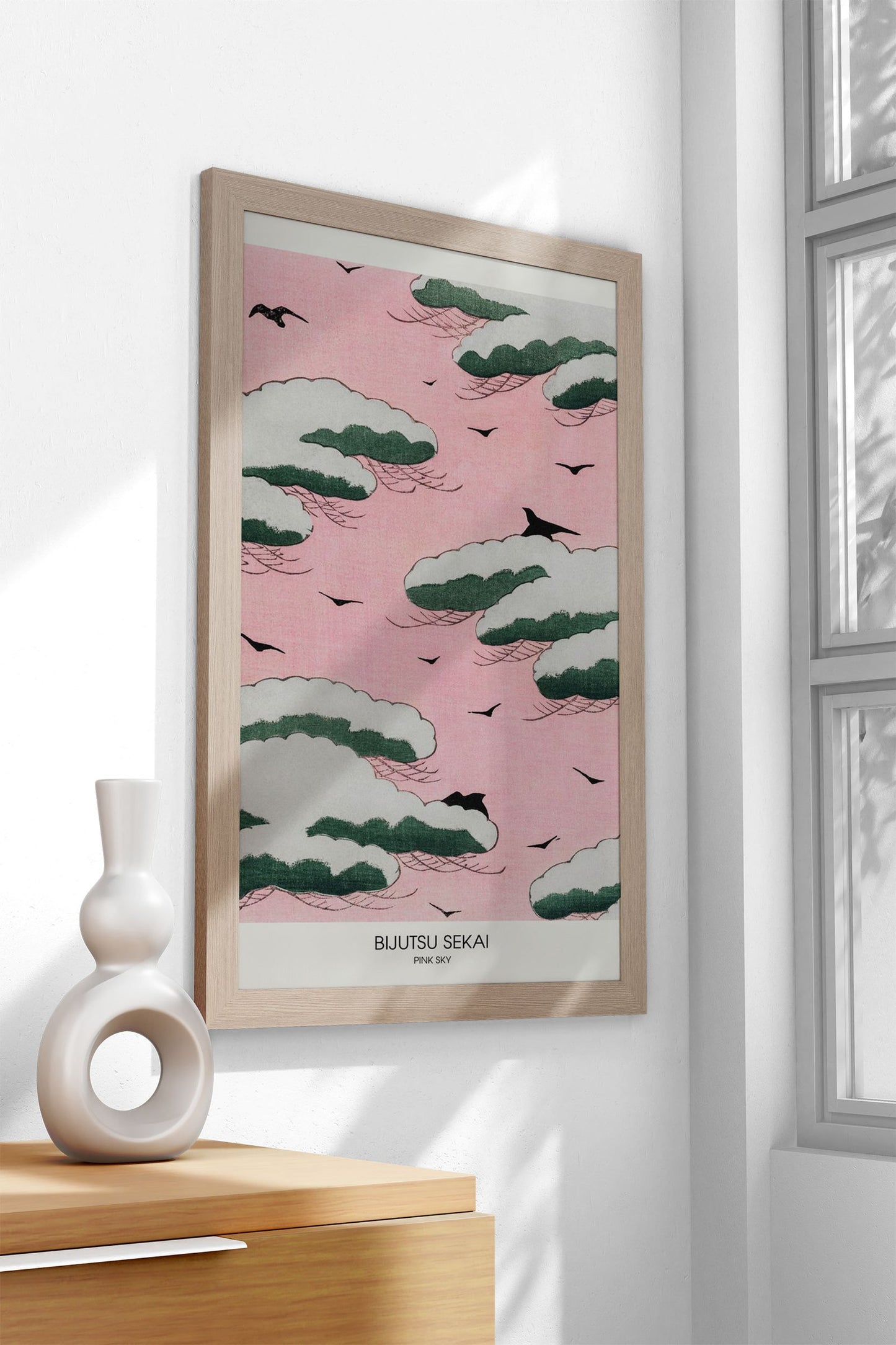 Pink sky illustration Asian Style Poster | Wall A rt for Home & Office | High-Quality Print