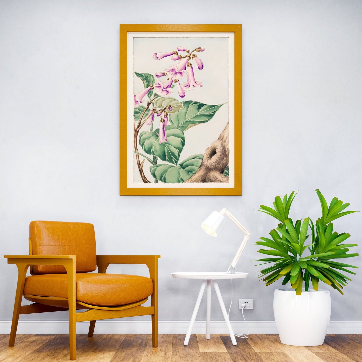 Pink Trumpet Flower Asian Style Poster | Wall  Art for Home & Office | High-Quality Print