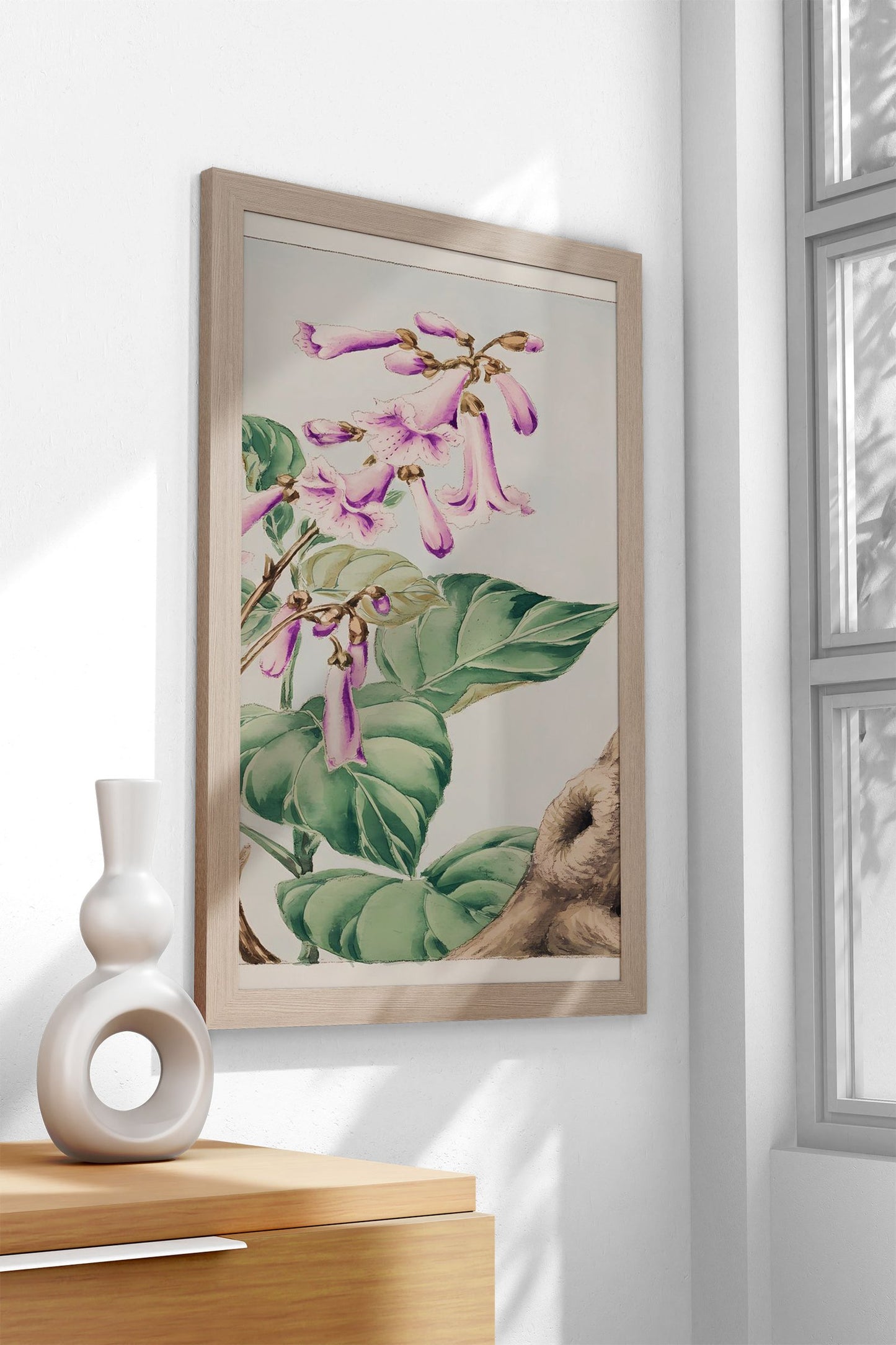 Pink Trumpet Flower Asian Style Poster | Wall  Art for Home & Office | High-Quality Print