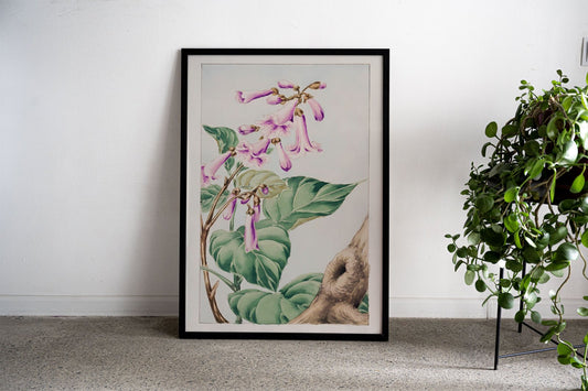 Pink Trumpet Flower Asian Style Poster | Wall  Art for Home & Office | High-Quality Print