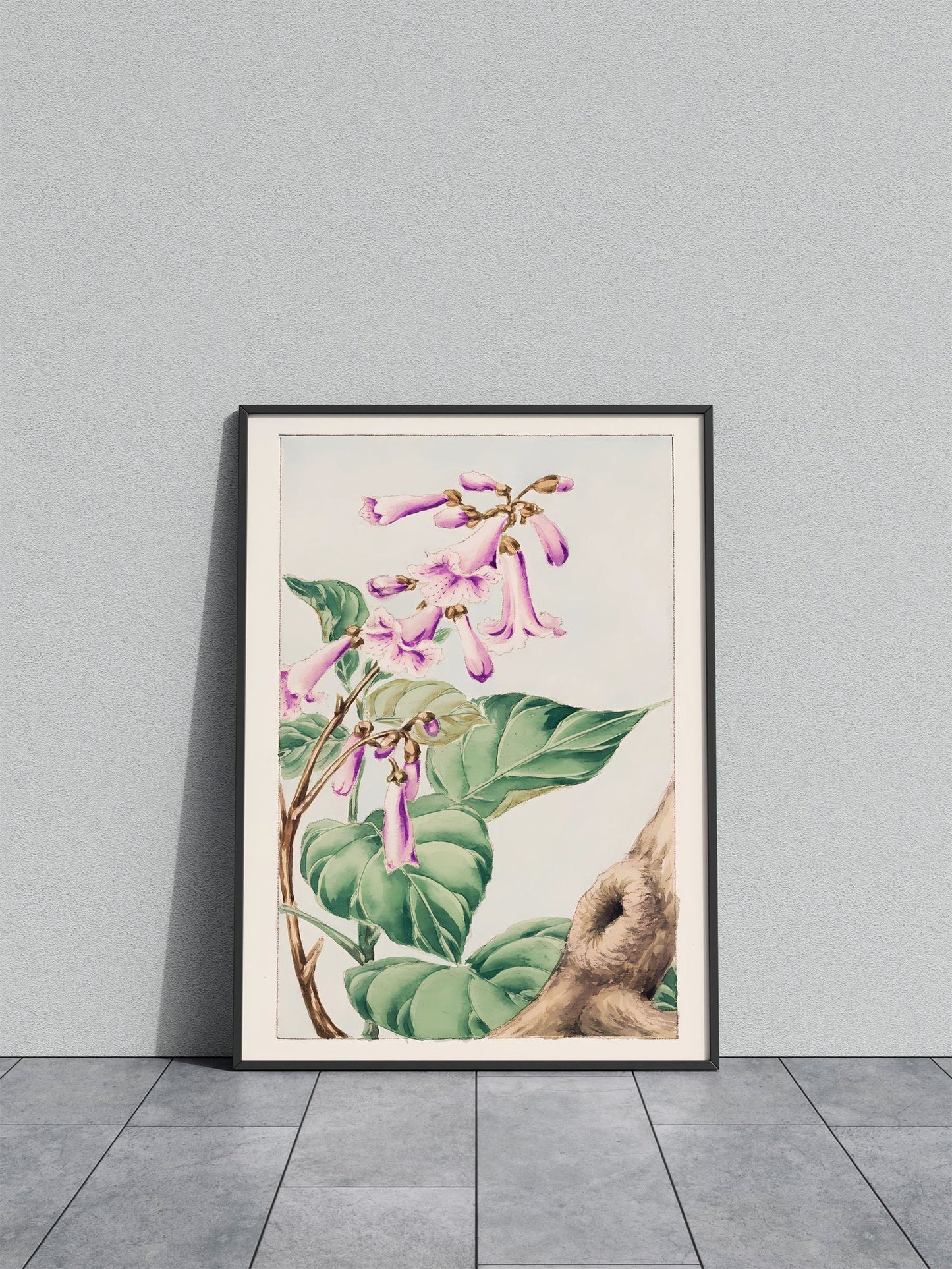 Pink Trumpet Flower Asian Style Poster | Wall  Art for Home & Office | High-Quality Print