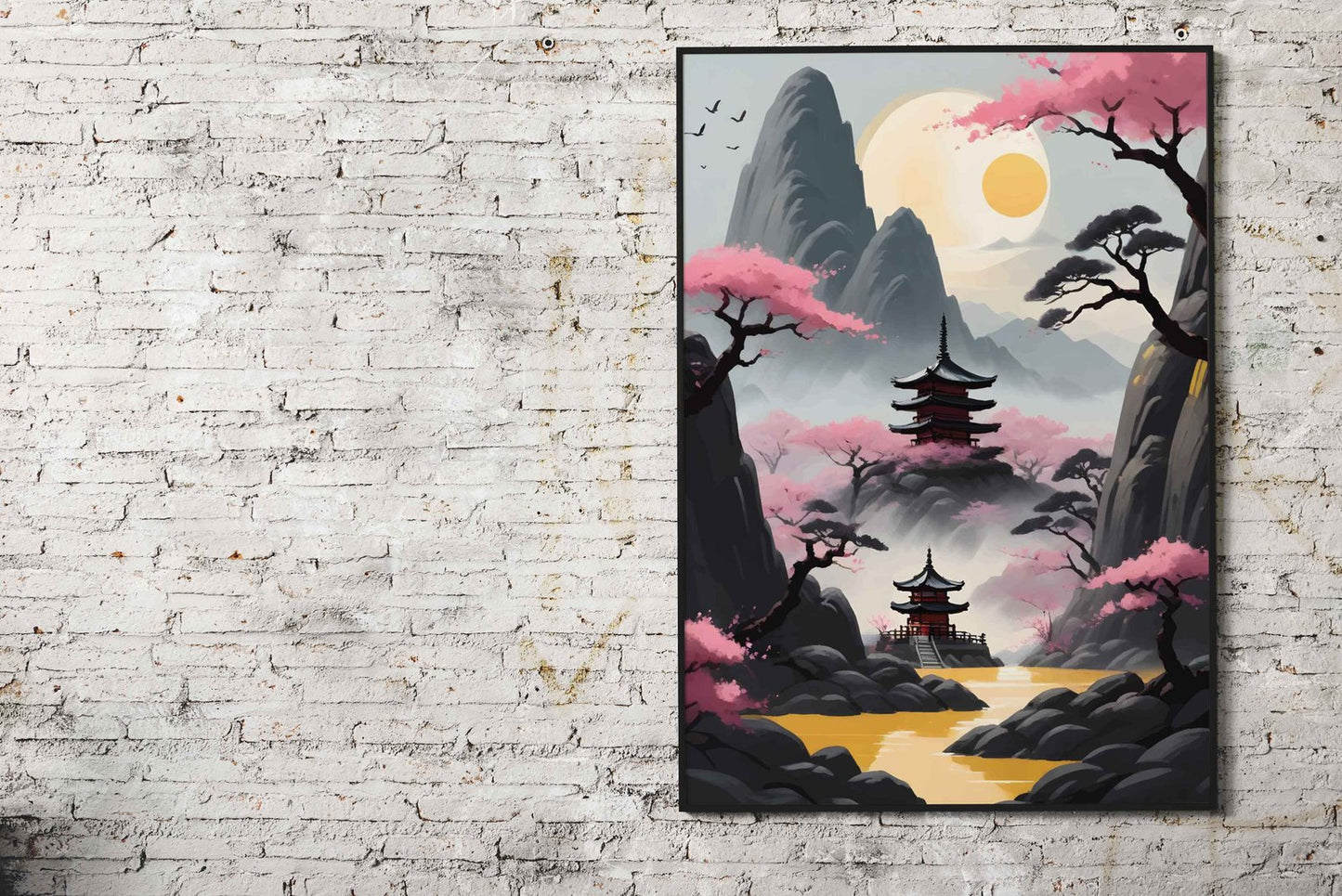 Pink cherry blossoms Asian Style Poster | Wall  Art for Home & Office | High-Quality Print