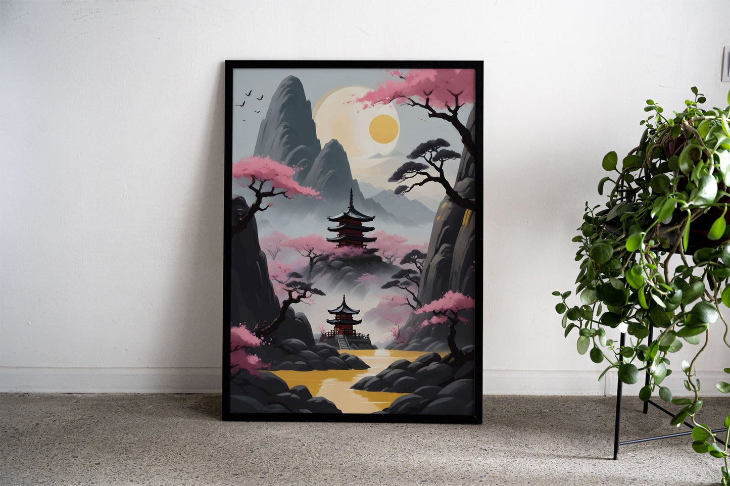 Pink cherry blossoms Asian Style Poster | Wall  Art for Home & Office | High-Quality Print