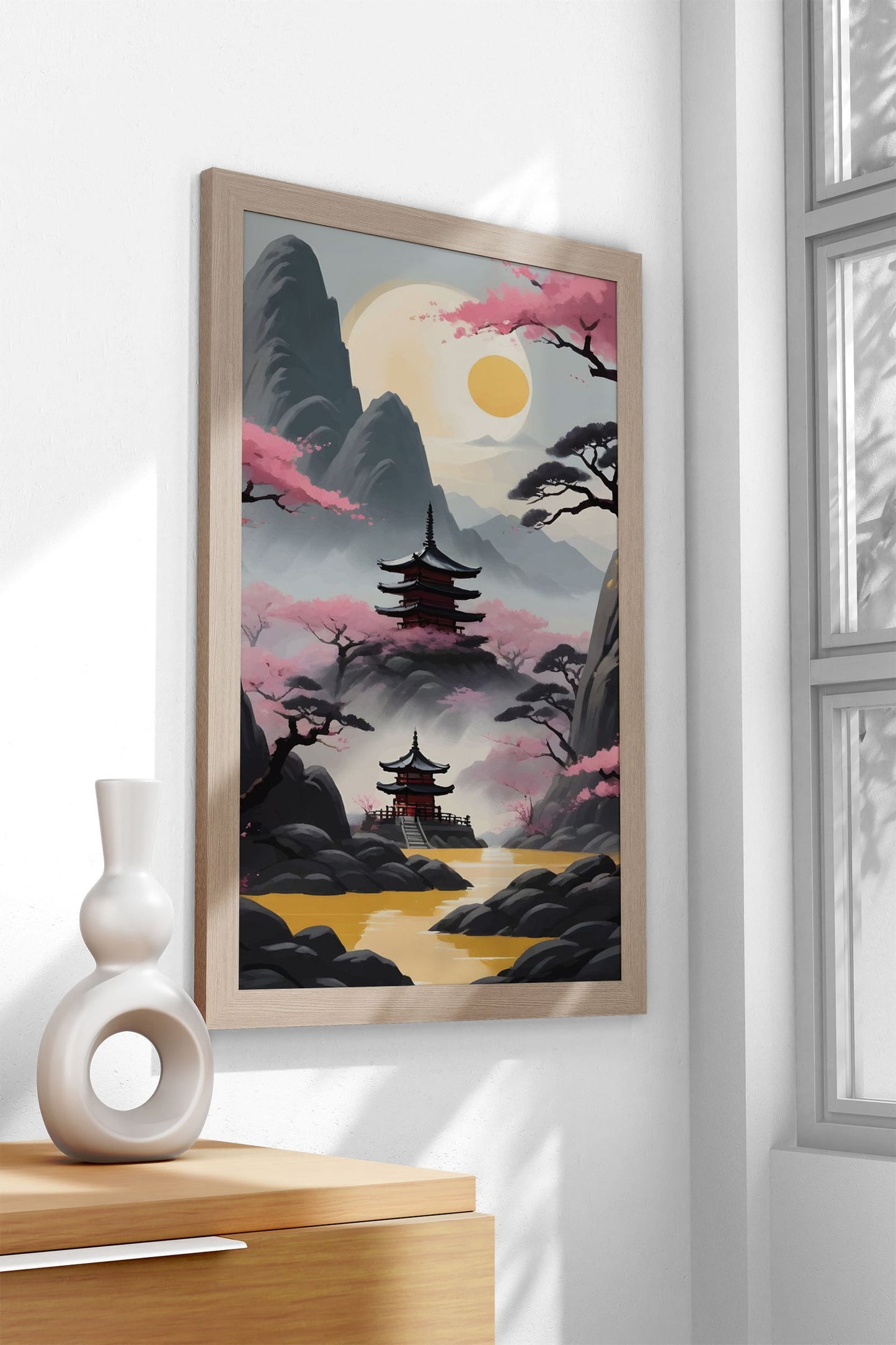 Pink cherry blossoms Asian Style Poster | Wall  Art for Home & Office | High-Quality Print