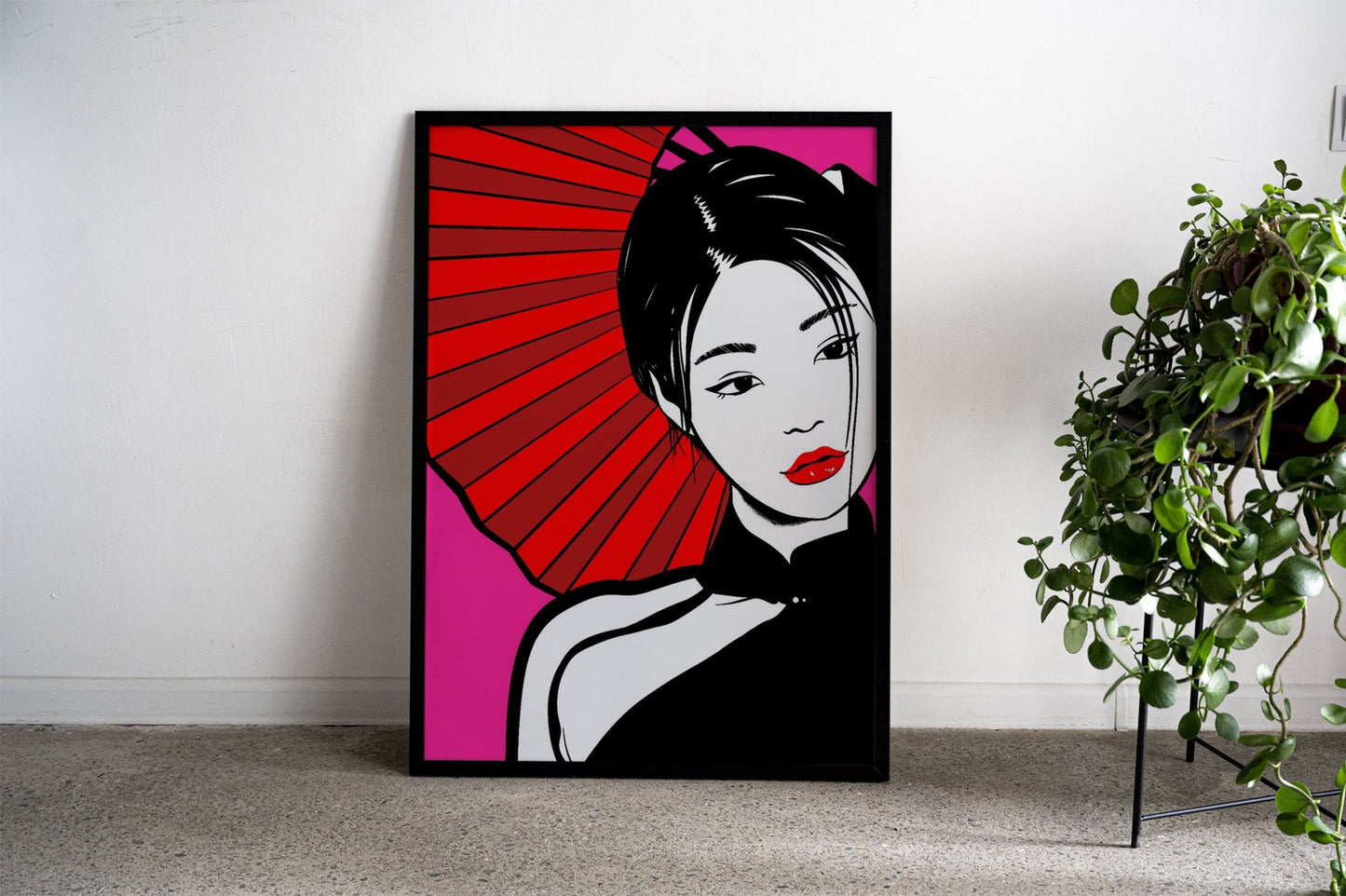 Pink japanese girl Asian Style Poster | Wall Art  for Home & Office | High-Quality Print