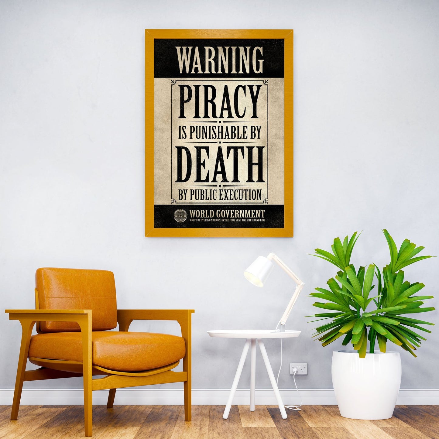 Piracy is Punishable Asian Style Poster | Wall A rt for Home & Office | High-Quality Print