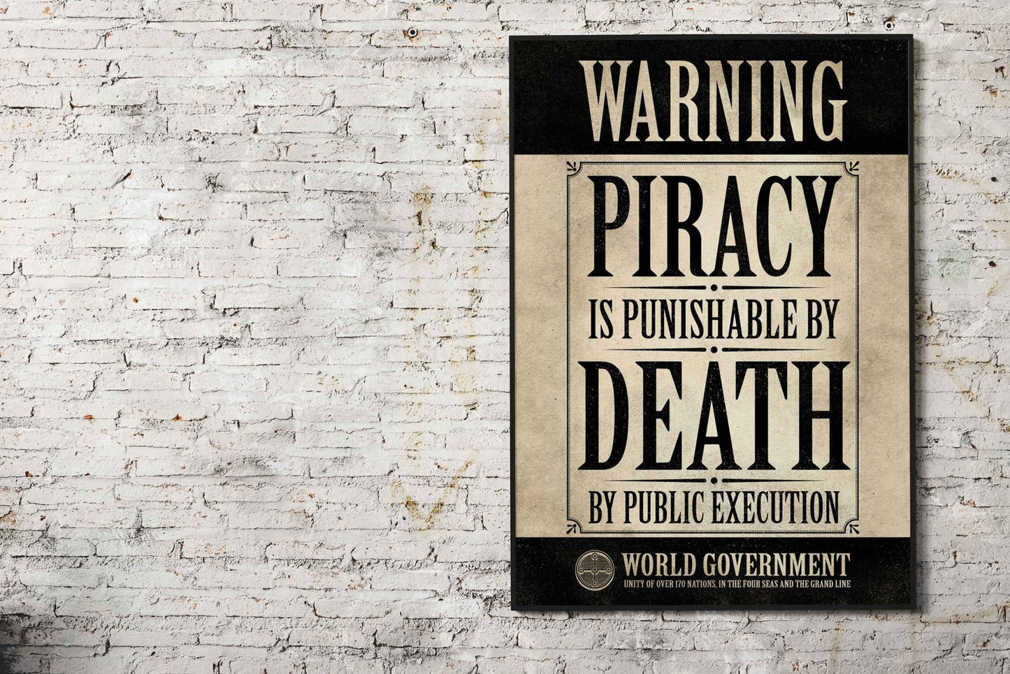 Piracy is Punishable Asian Style Poster | Wall A rt for Home & Office | High-Quality Print