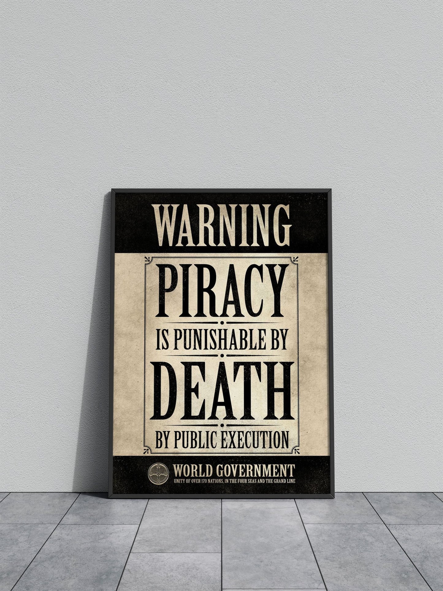 Piracy is Punishable Asian Style Poster | Wall A rt for Home & Office | High-Quality Print