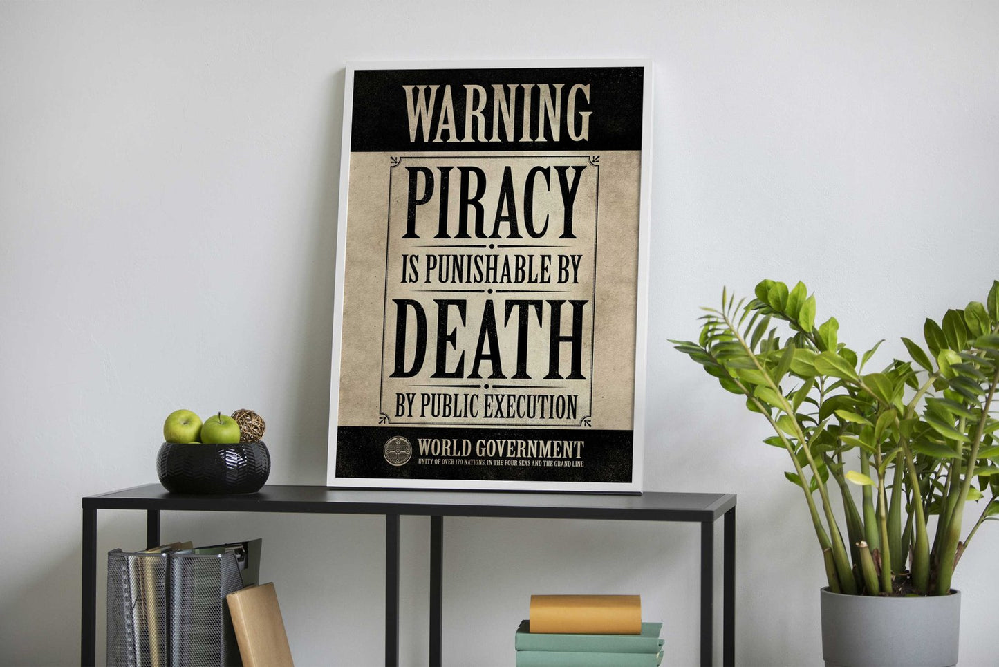 Piracy is Punishable Asian Style Poster | Wall A rt for Home & Office | High-Quality Print