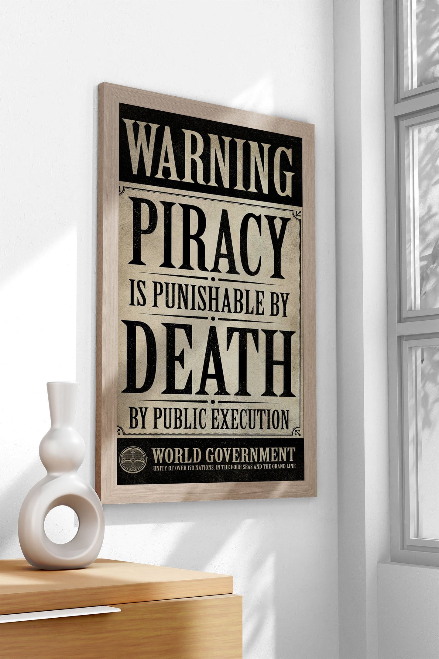 Piracy is Punishable Asian Style Poster | Wall A rt for Home & Office | High-Quality Print