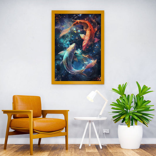 Pisces Asian Style Poster | Wall Art for Home &  Office | High-Quality Print