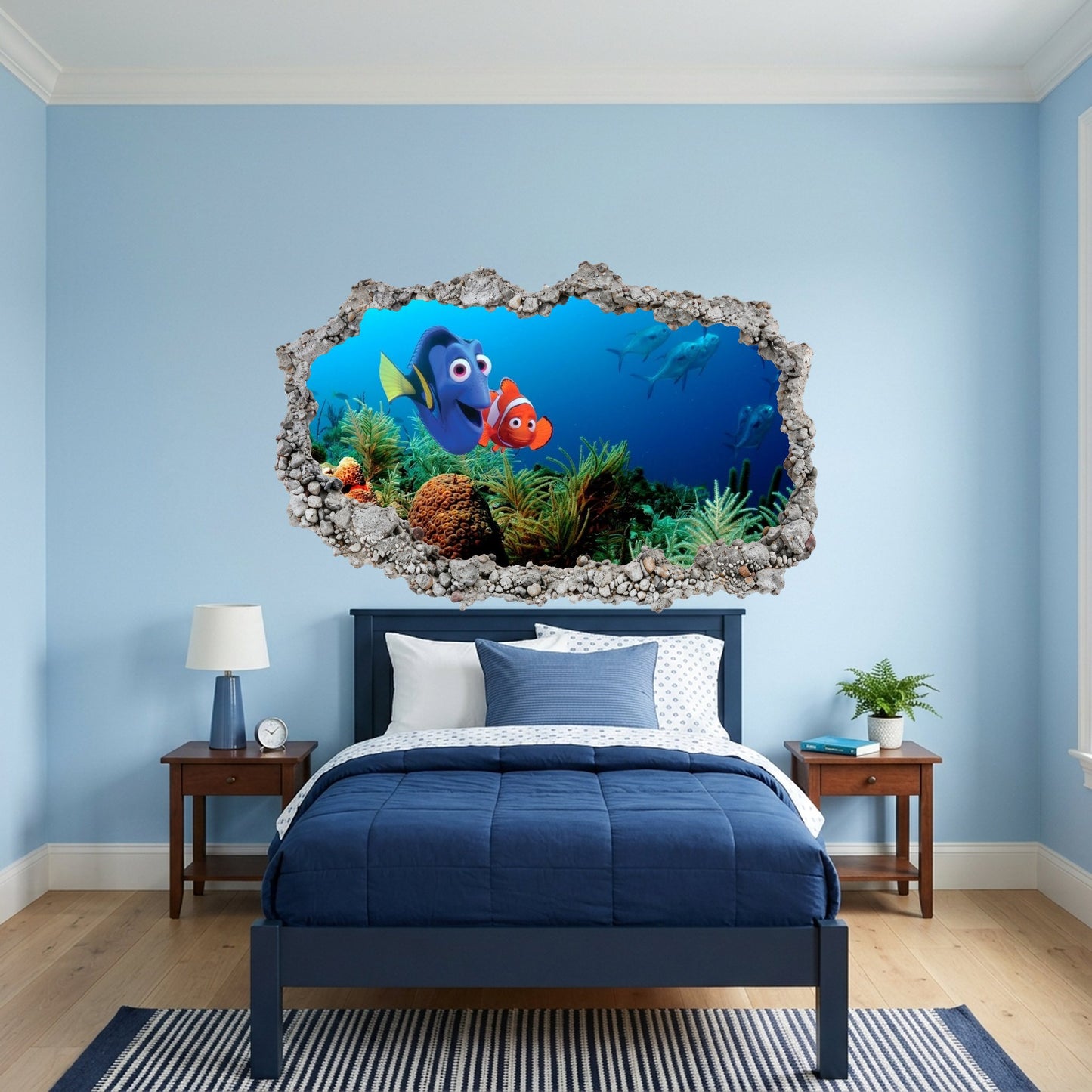 Pixar Finding Nemo Underwater 3D Smashed Wall Decal 3D Effect Sticker 165