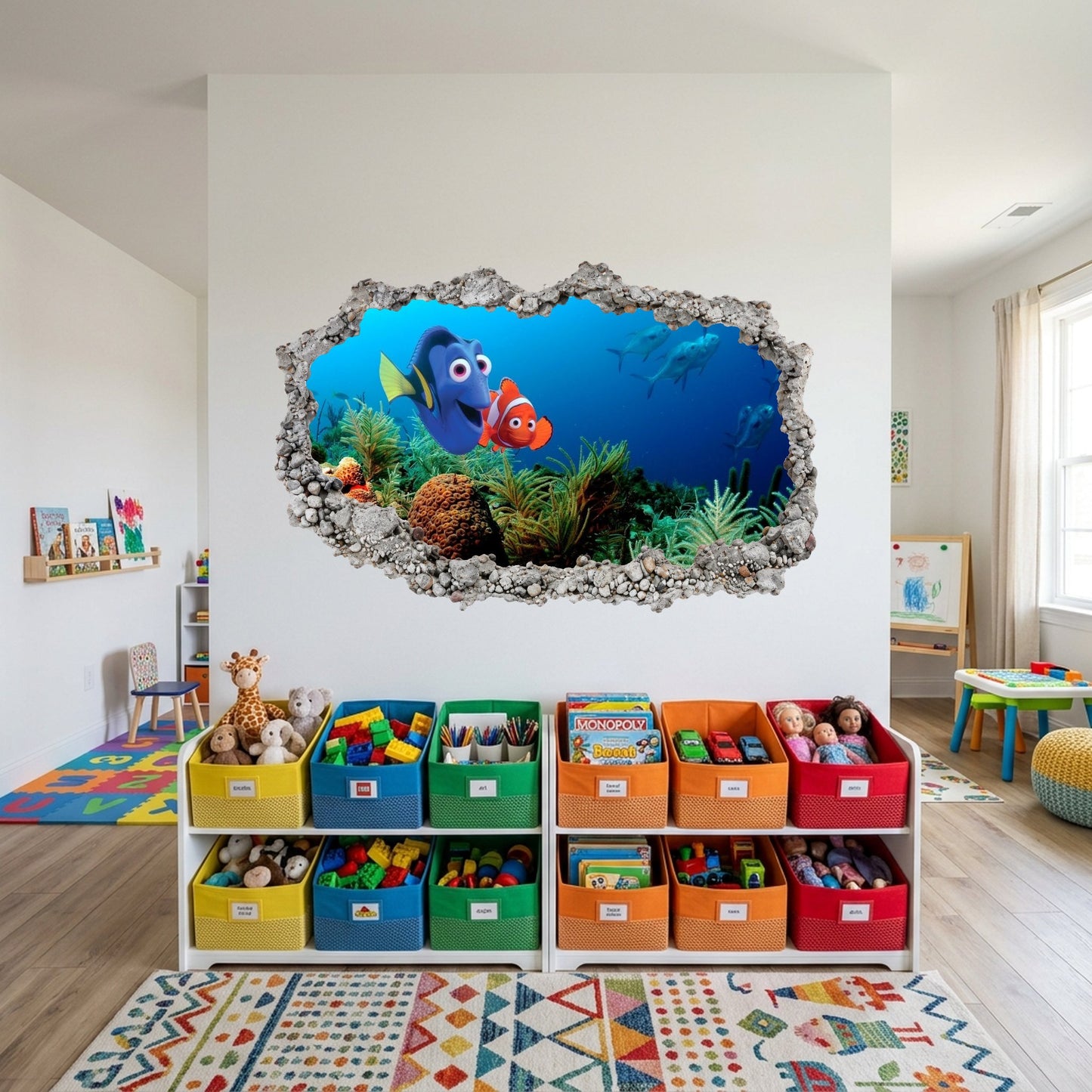 Pixar Finding Nemo Underwater 3D Smashed Wall Decal 3D Effect Sticker 165