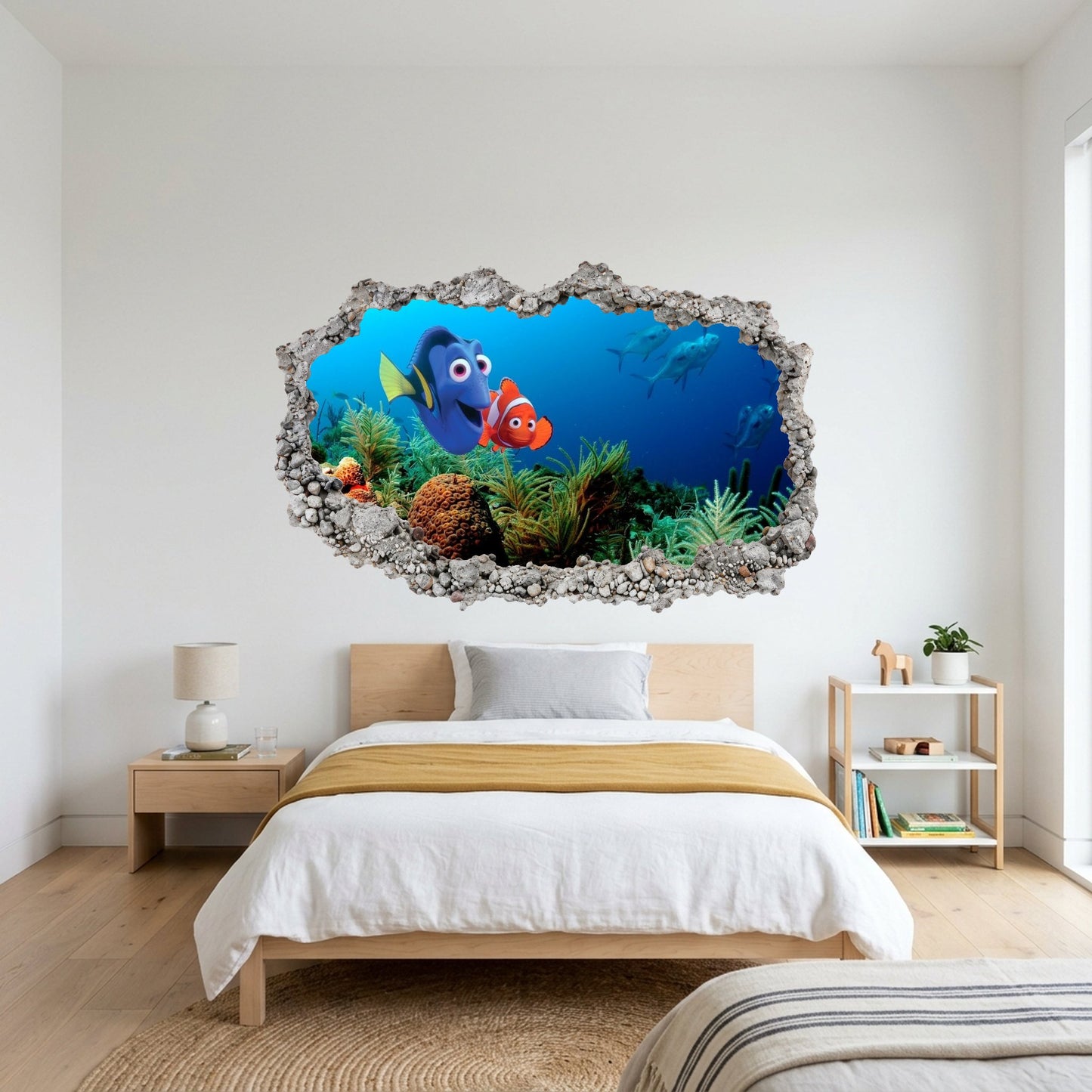 Pixar Finding Nemo Underwater 3D Smashed Wall Decal 3D Effect Sticker 165