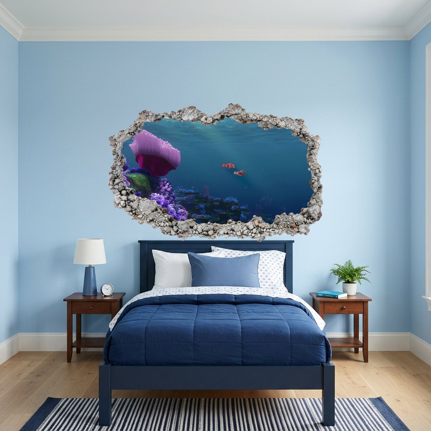 Pixar Finding Nemo Underwater Kids Room Decor 3D Wall Hole Decal 187