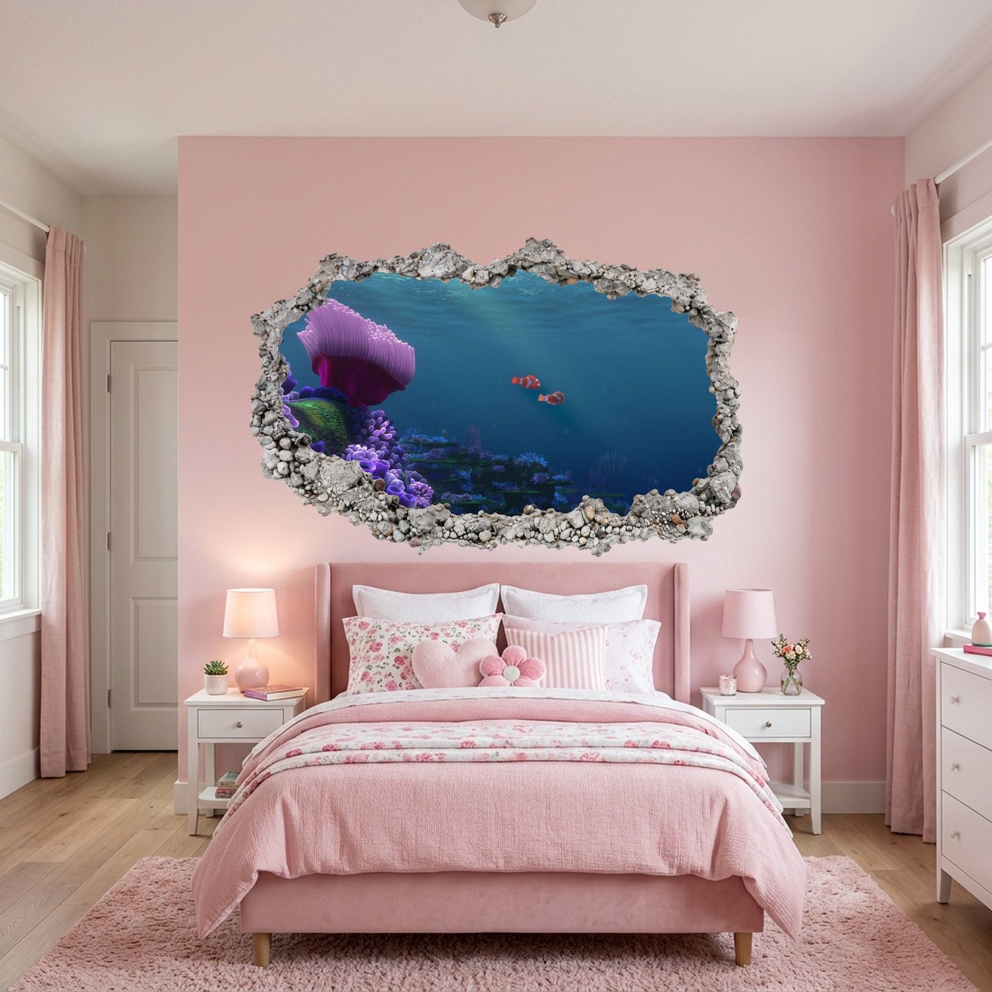 Pixar Finding Nemo Underwater Kids Room Decor 3D Wall Hole Decal 187