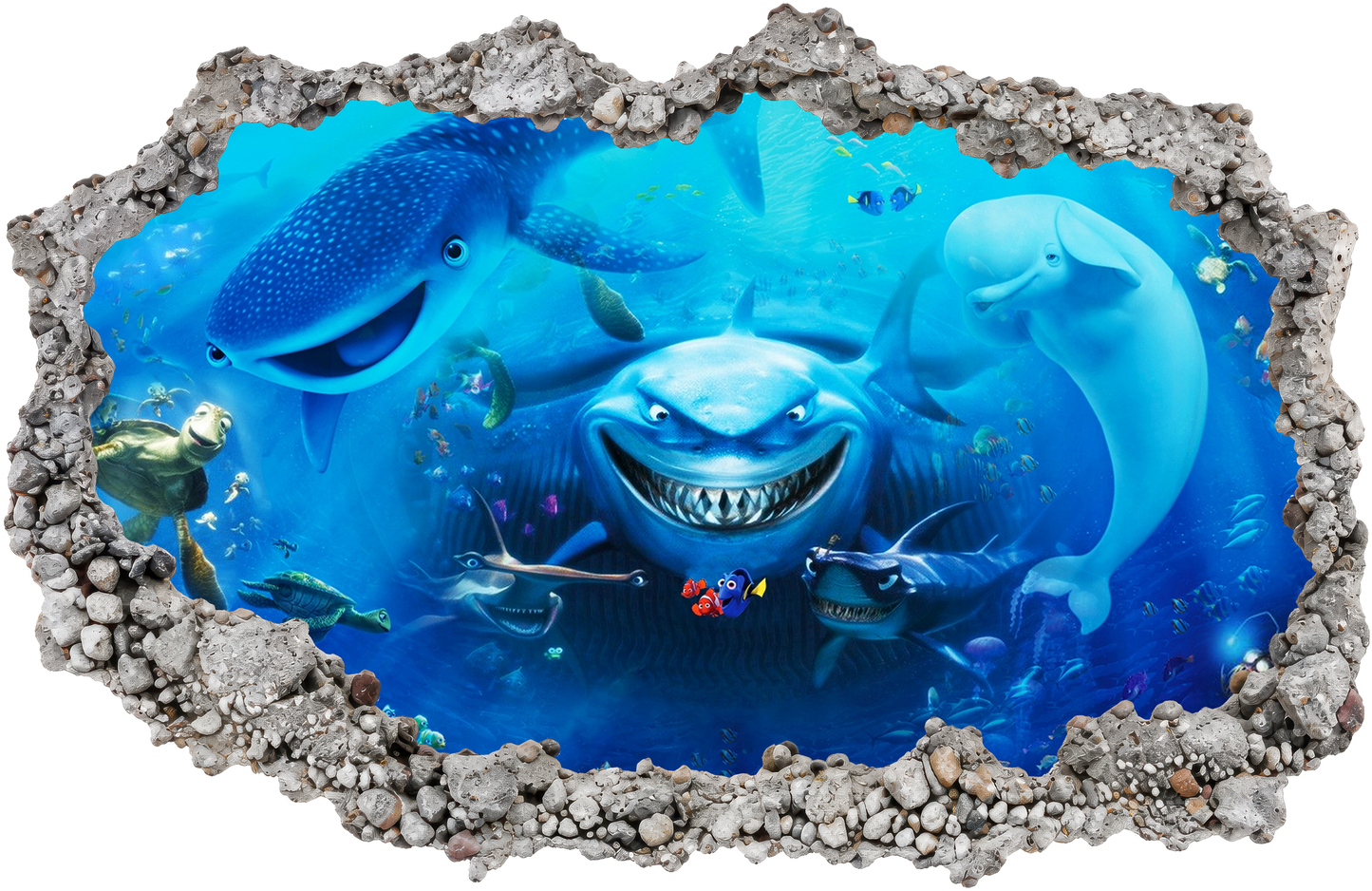 Pixar Finding Nemo Underwater Playroom Art Decal Smashed Brick Decal 179