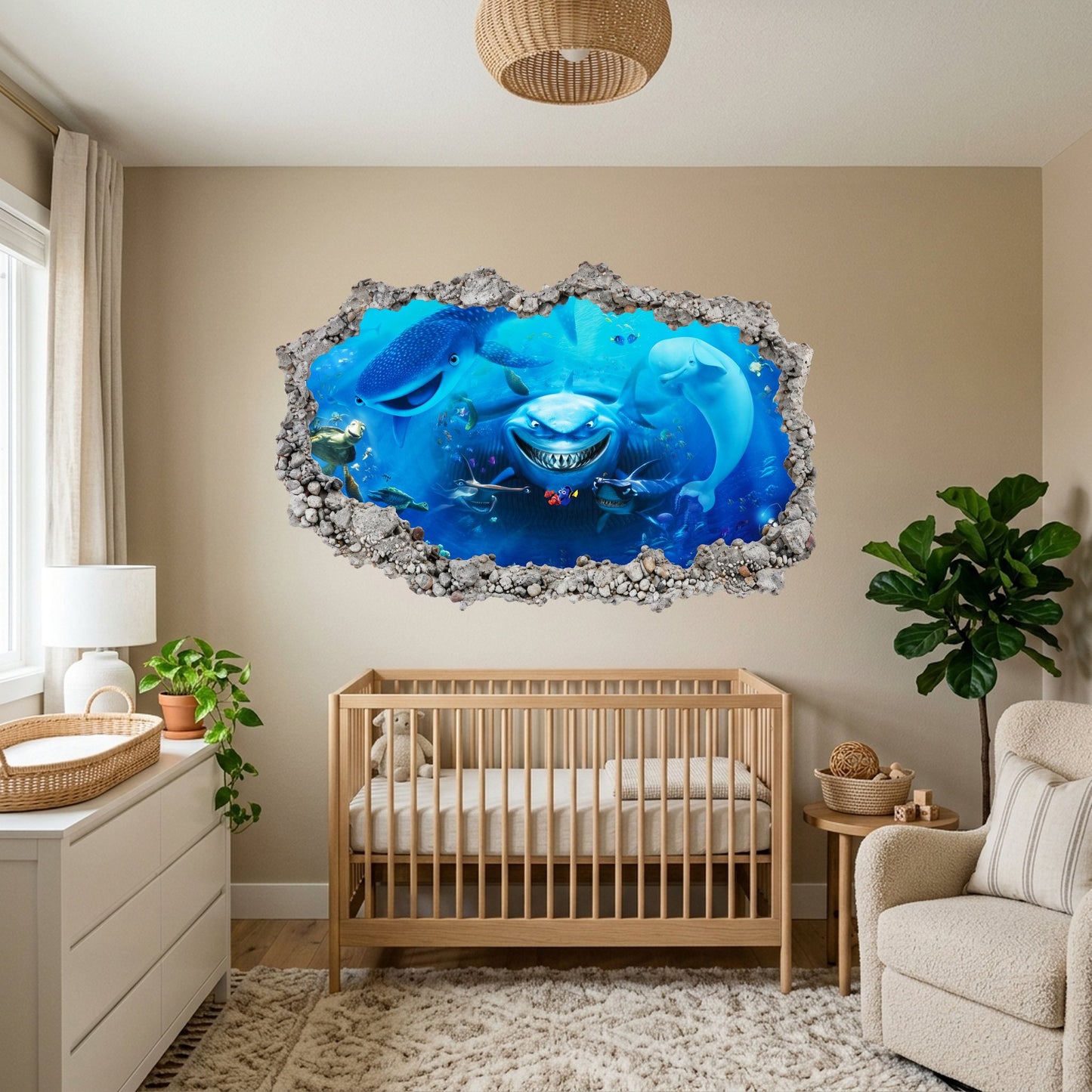 Pixar Finding Nemo Underwater Playroom Art Decal Smashed Brick Decal 179
