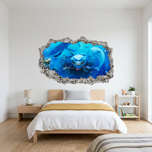 Pixar Finding Nemo Underwater Playroom Art Decal Smashed Brick Decal 179