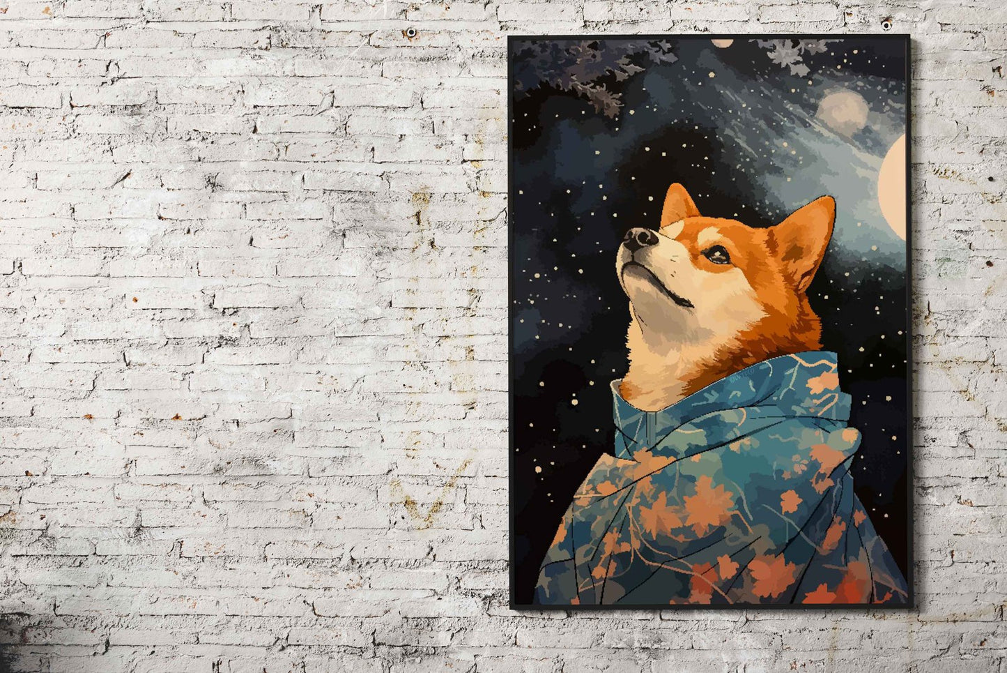 Pixel Art Shiba Inu Sakura Asian Style Poster | Wall Art for Home & Office | High-Quality Print