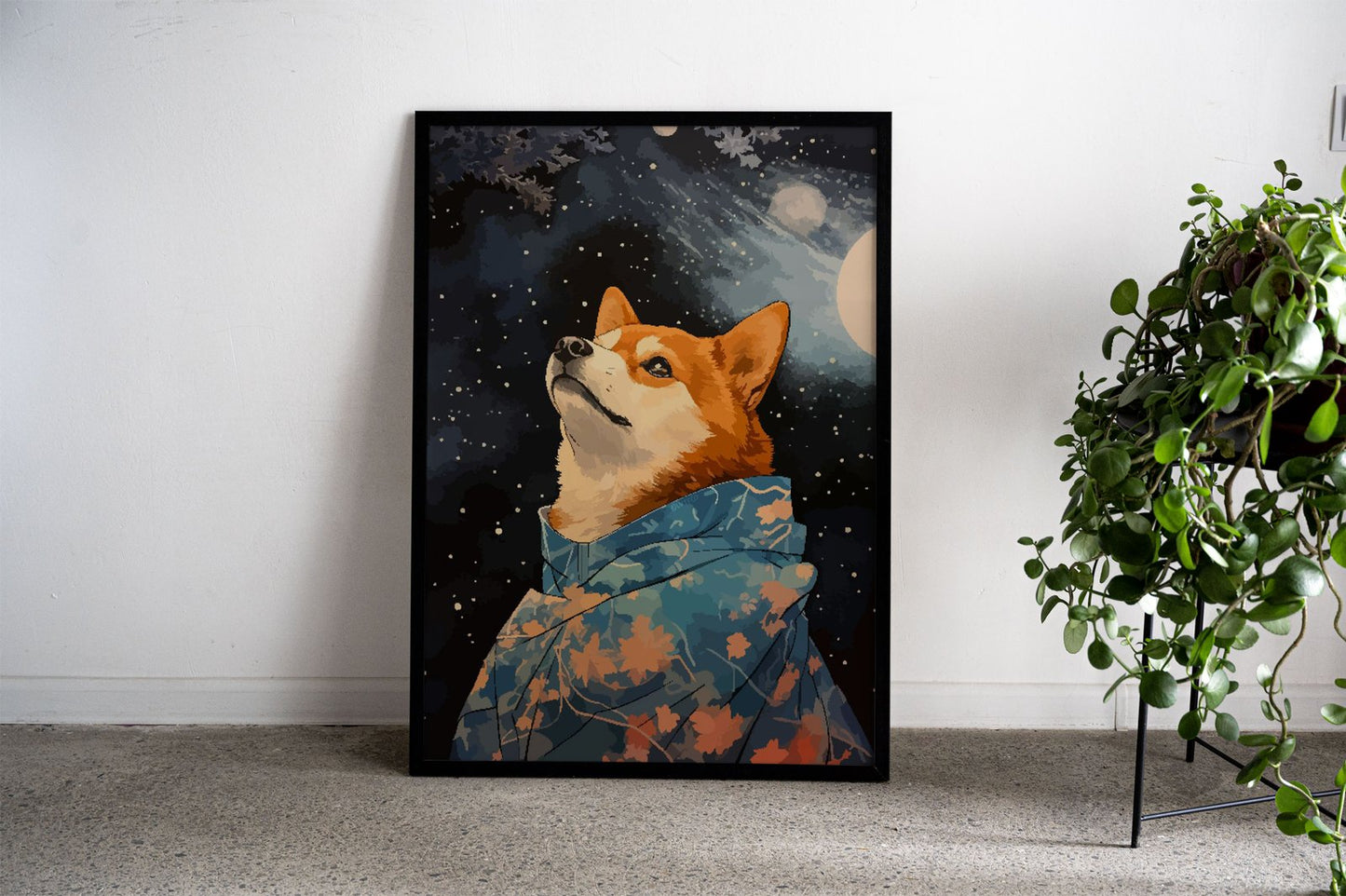 Pixel Art Shiba Inu Sakura Asian Style Poster | Wall Art for Home & Office | High-Quality Print
