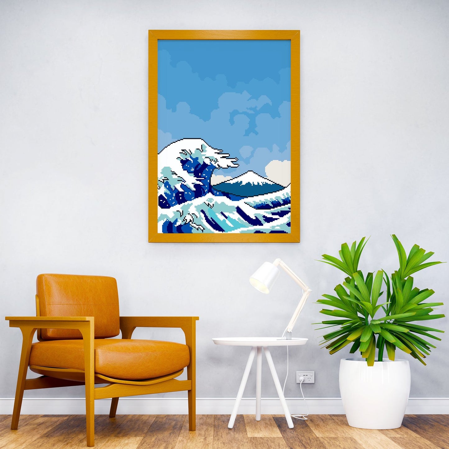 Pixelated Great Wave Kanagawa Asian Style P oster | Wall Art for Home & Office | High-Quality Print