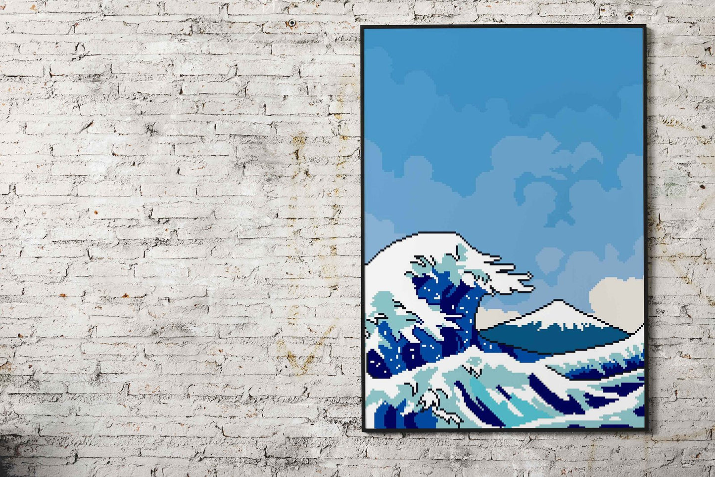 Pixelated Great Wave Kanagawa Asian Style P oster | Wall Art for Home & Office | High-Quality Print
