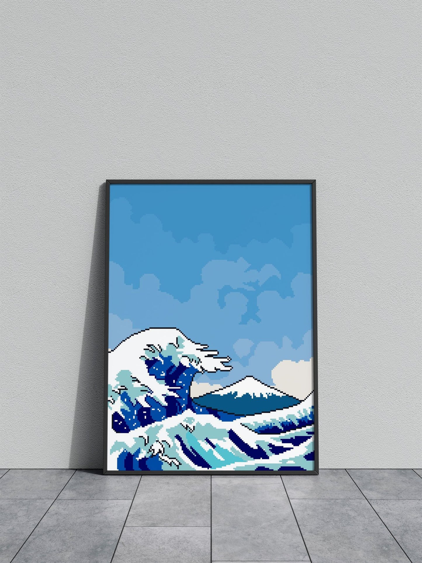 Pixelated Great Wave Kanagawa Asian Style P oster | Wall Art for Home & Office | High-Quality Print