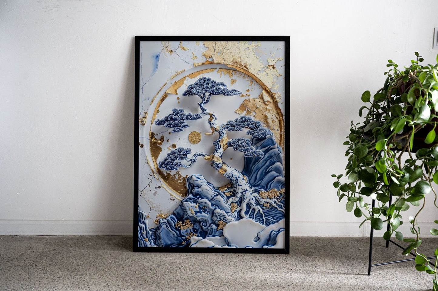 Porcelain Bonsai Tree Art Asian Style Poster |  Wall Art for Home & Office | High-Quality Print
