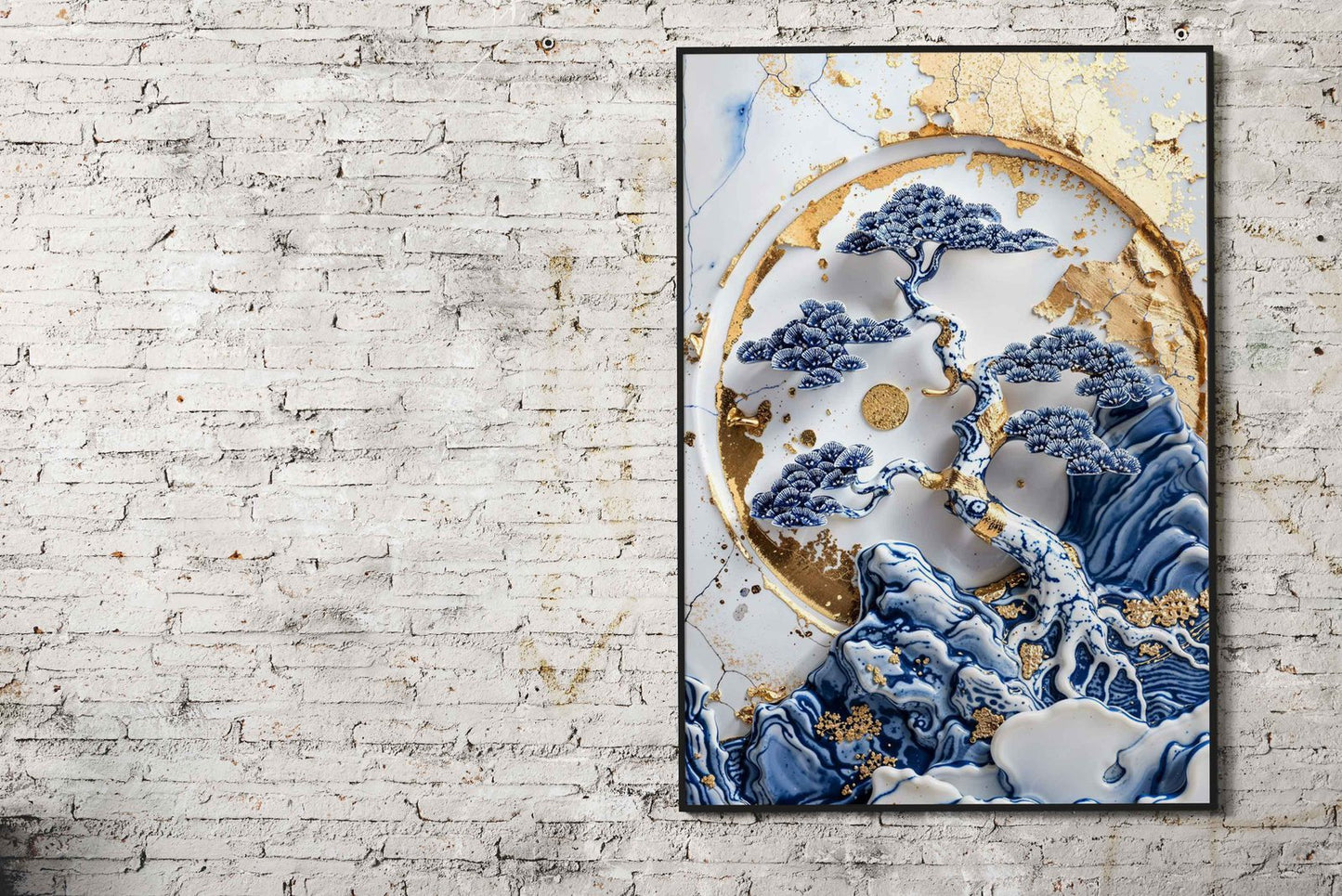 Porcelain Bonsai Tree Art Asian Style Poster |  Wall Art for Home & Office | High-Quality Print