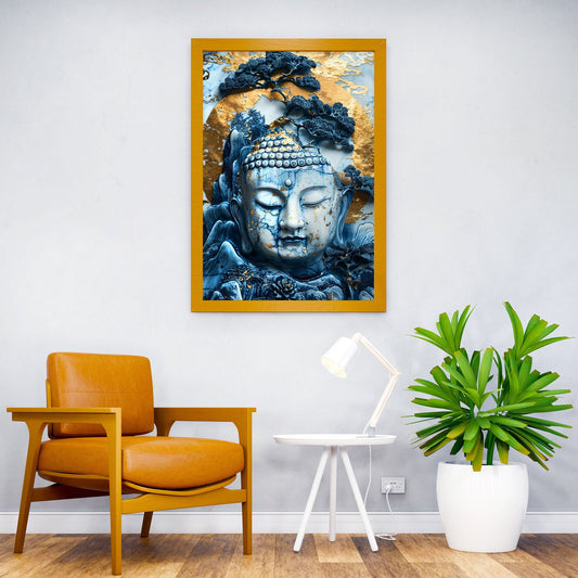 Porcelain Buddha Reclaimed Asian Style Poste r | Wall Art for Home & Office | High-Quality Print