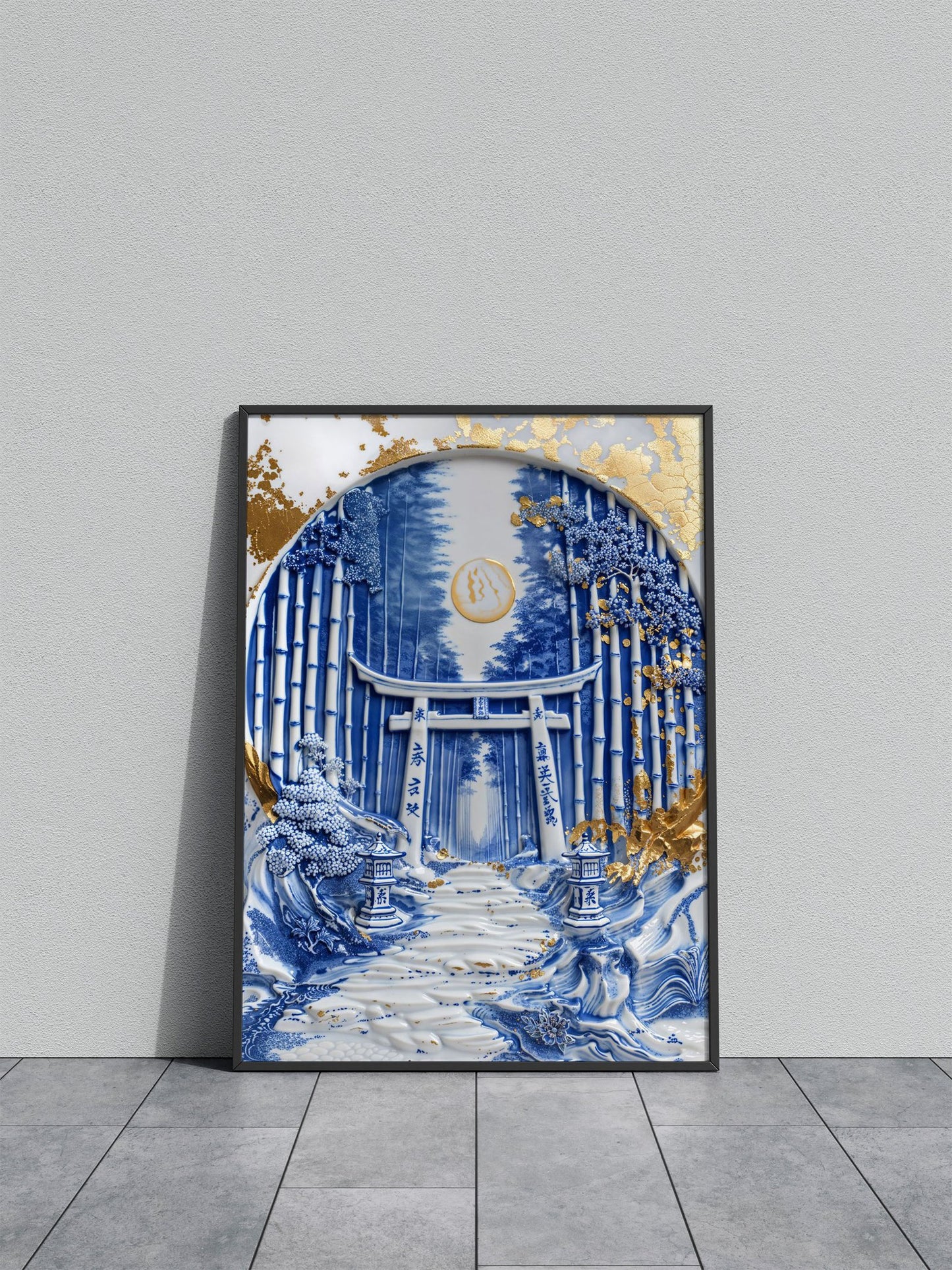 Porcelain Forest Sanctuary Asian Style Poster  | Wall Art for Home & Office | High-Quality Print