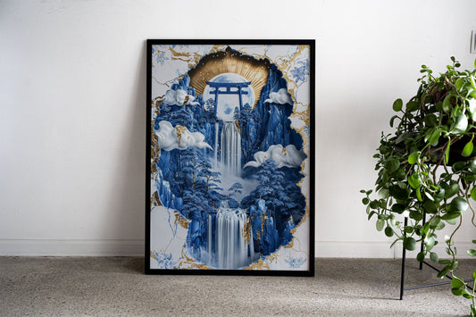 Porcelain Gateway to Peace Asian Style Poster  | Wall Art for Home & Office | High-Quality Print