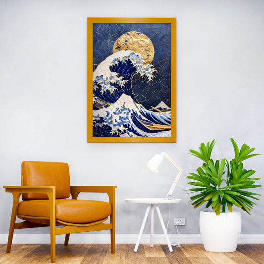 Porcelain Great Wave Kintsugi Art Asian Style  Poster | Wall Art for Home & Office | High-Quality Print