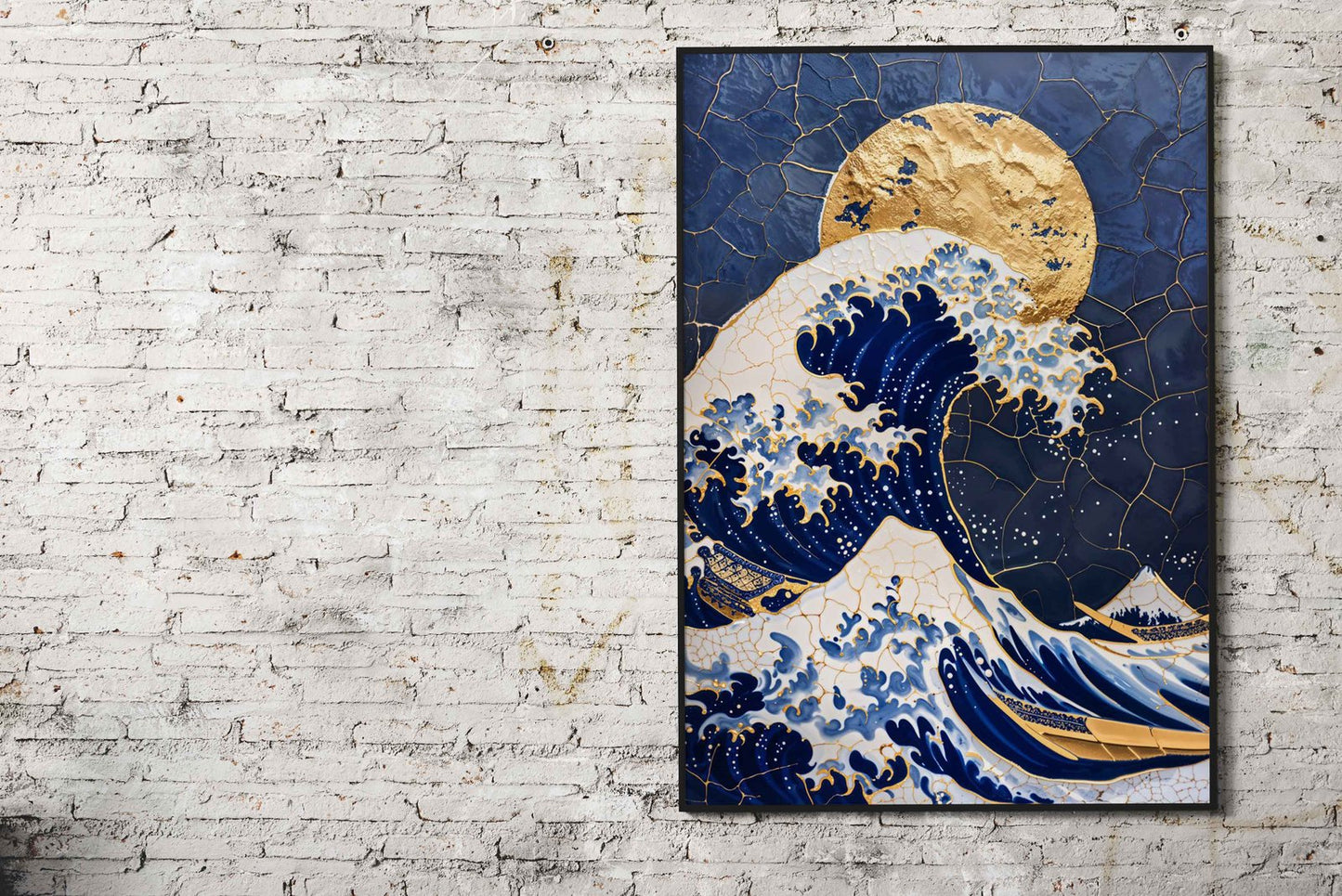 Porcelain Great Wave Kintsugi Art Asian Style  Poster | Wall Art for Home & Office | High-Quality Print