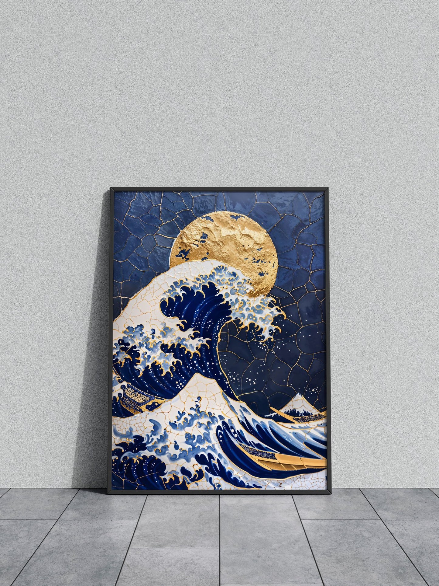 Porcelain Great Wave Kintsugi Art Asian Style  Poster | Wall Art for Home & Office | High-Quality Print