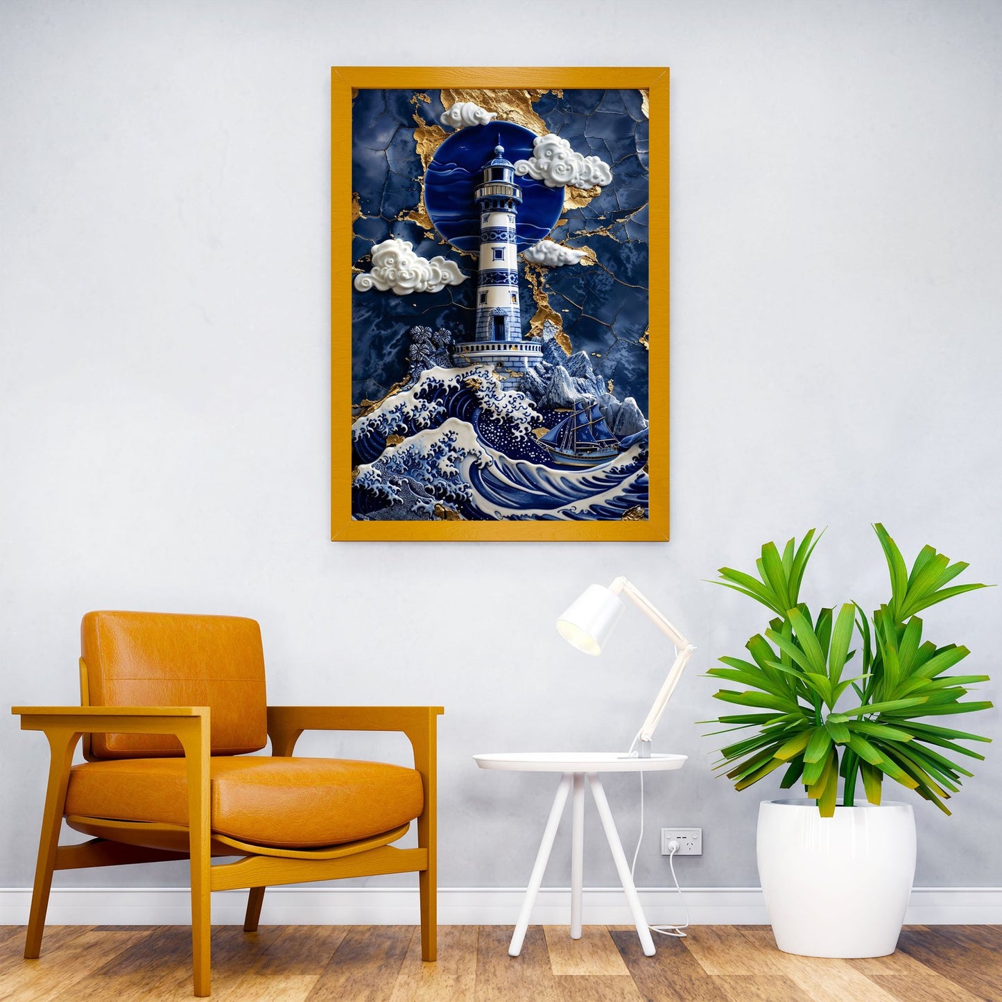 Porcelain Hope at Sea Art Asian Style Poster |  Wall Art for Home & Office | High-Quality Print