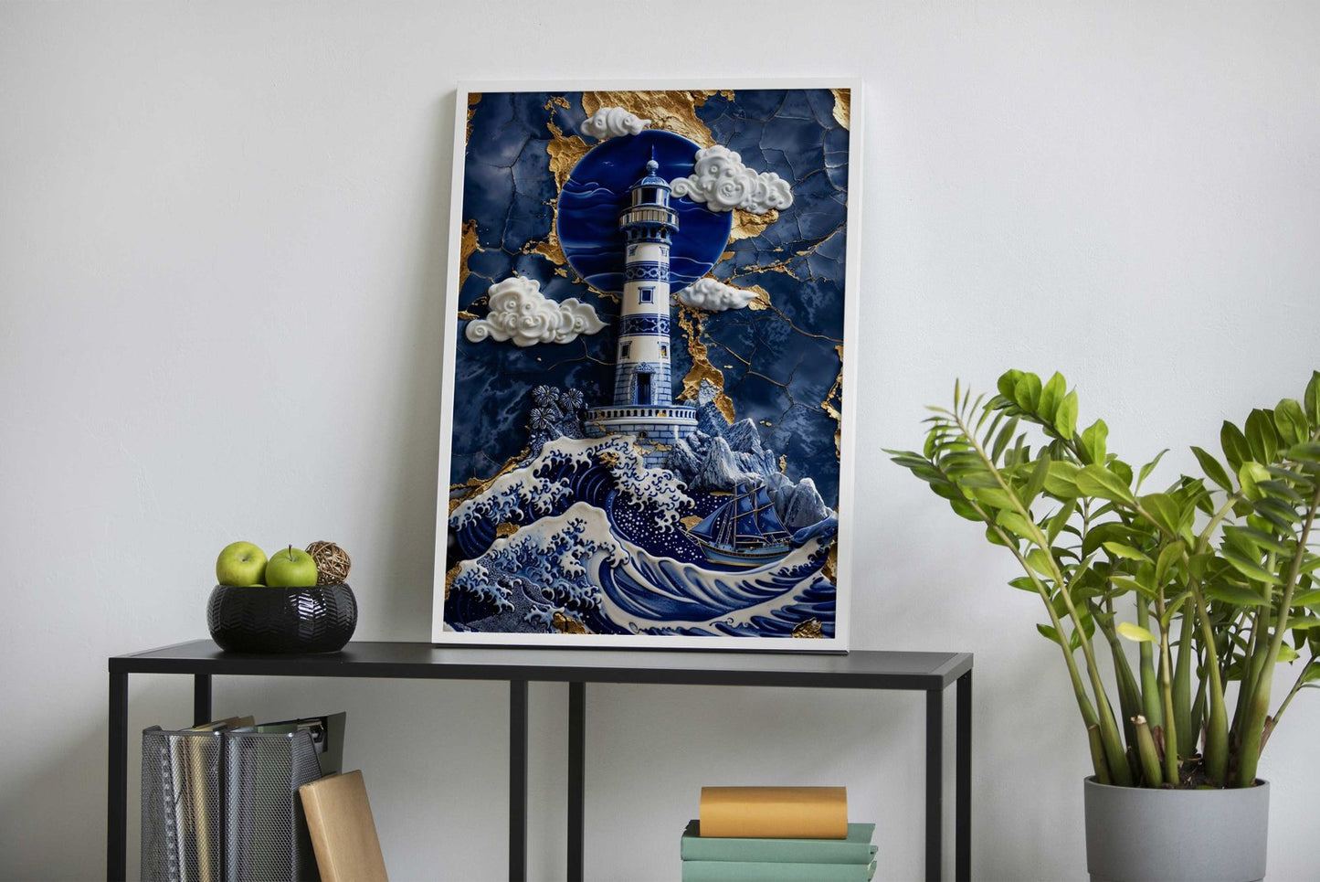 Porcelain Hope at Sea Art Asian Style Poster |  Wall Art for Home & Office | High-Quality Print