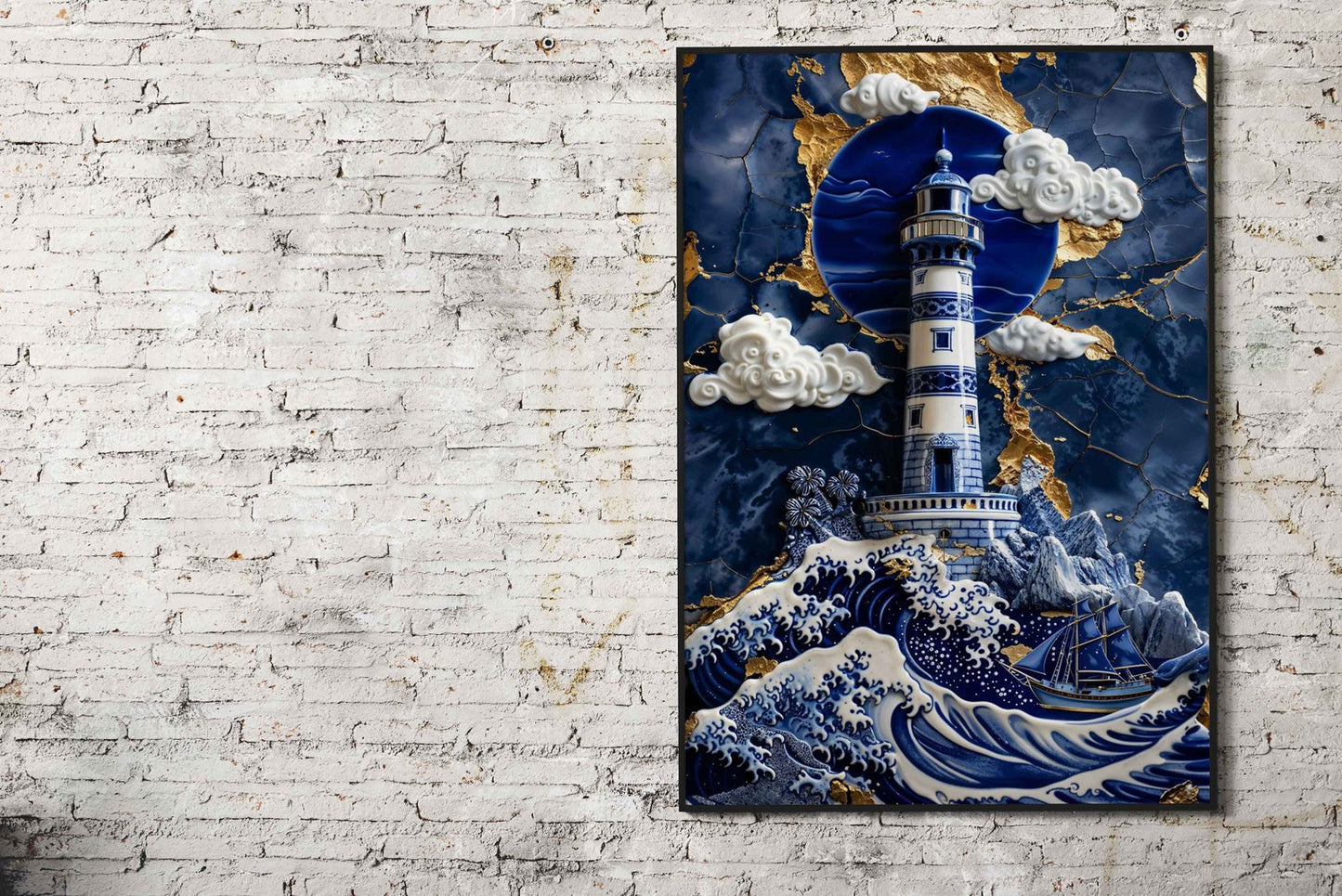 Porcelain Hope at Sea Art Asian Style Poster |  Wall Art for Home & Office | High-Quality Print
