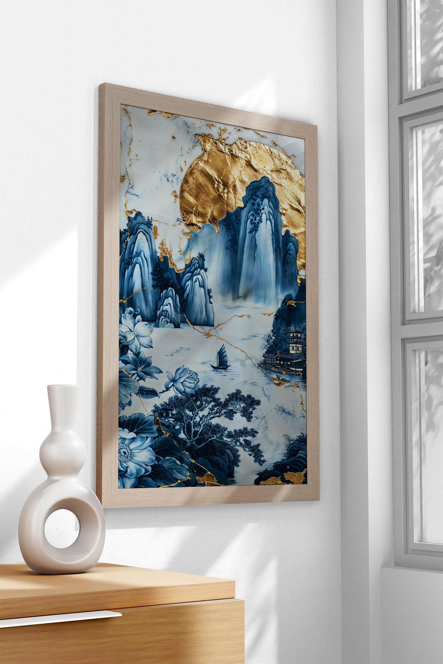 Porcelain Island Voyage Asian Style Poster | W all Art for Home & Office | High-Quality Print