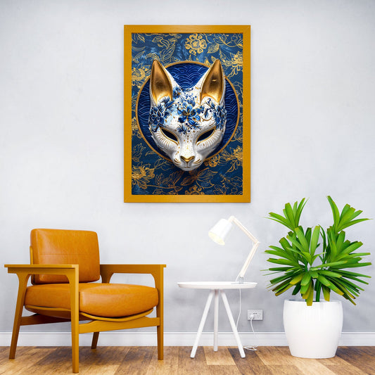 Porcelain Kitsune Mask Asian Style Poster | W all Art for Home & Office | High-Quality Print
