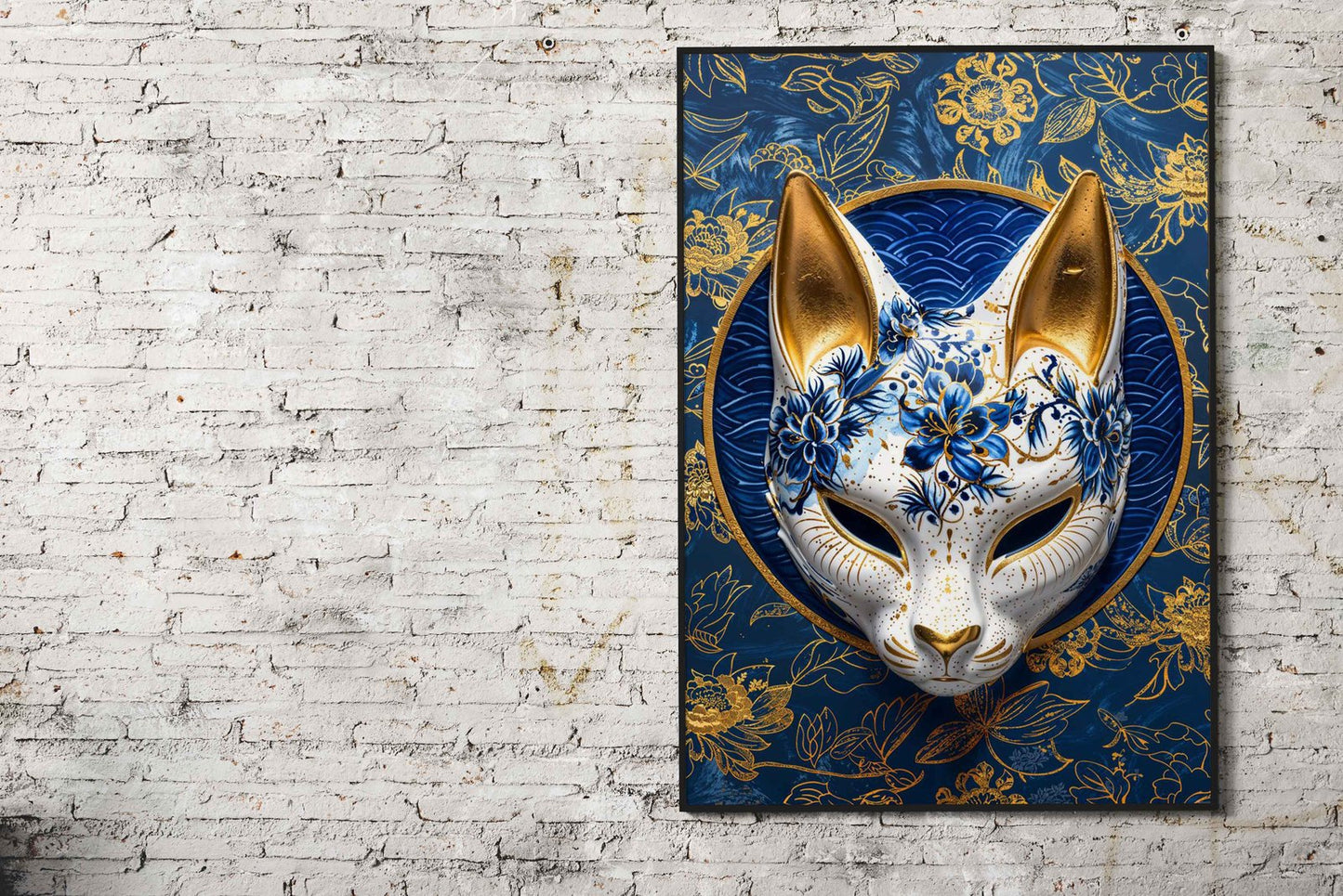 Porcelain Kitsune Mask Asian Style Poster | W all Art for Home & Office | High-Quality Print