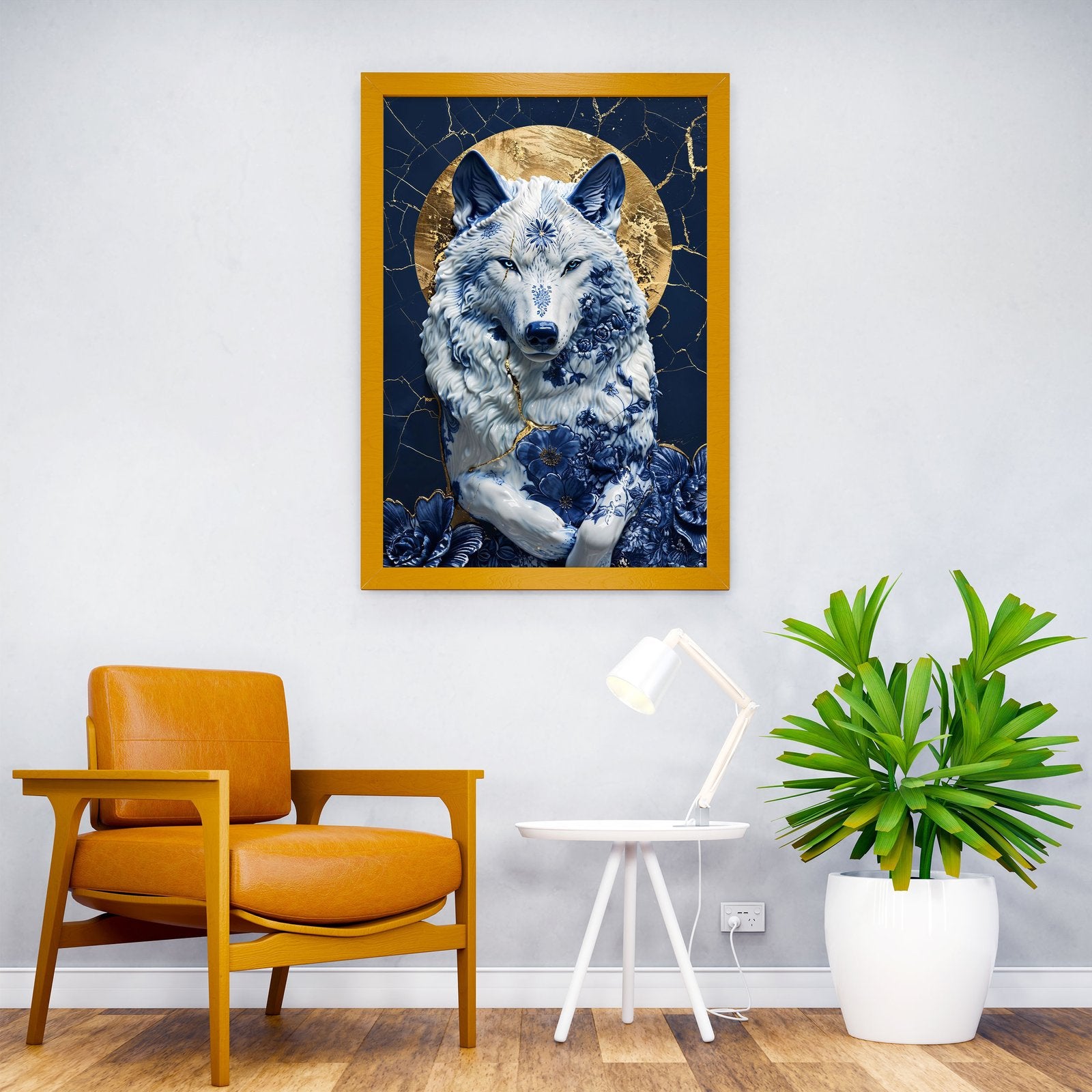 Porcelain Moonlit Majesty Asian Style Poster |  Wall Art for Home & Office | High-Quality Print - High-Quality Premium Wall Art Decor Sticker