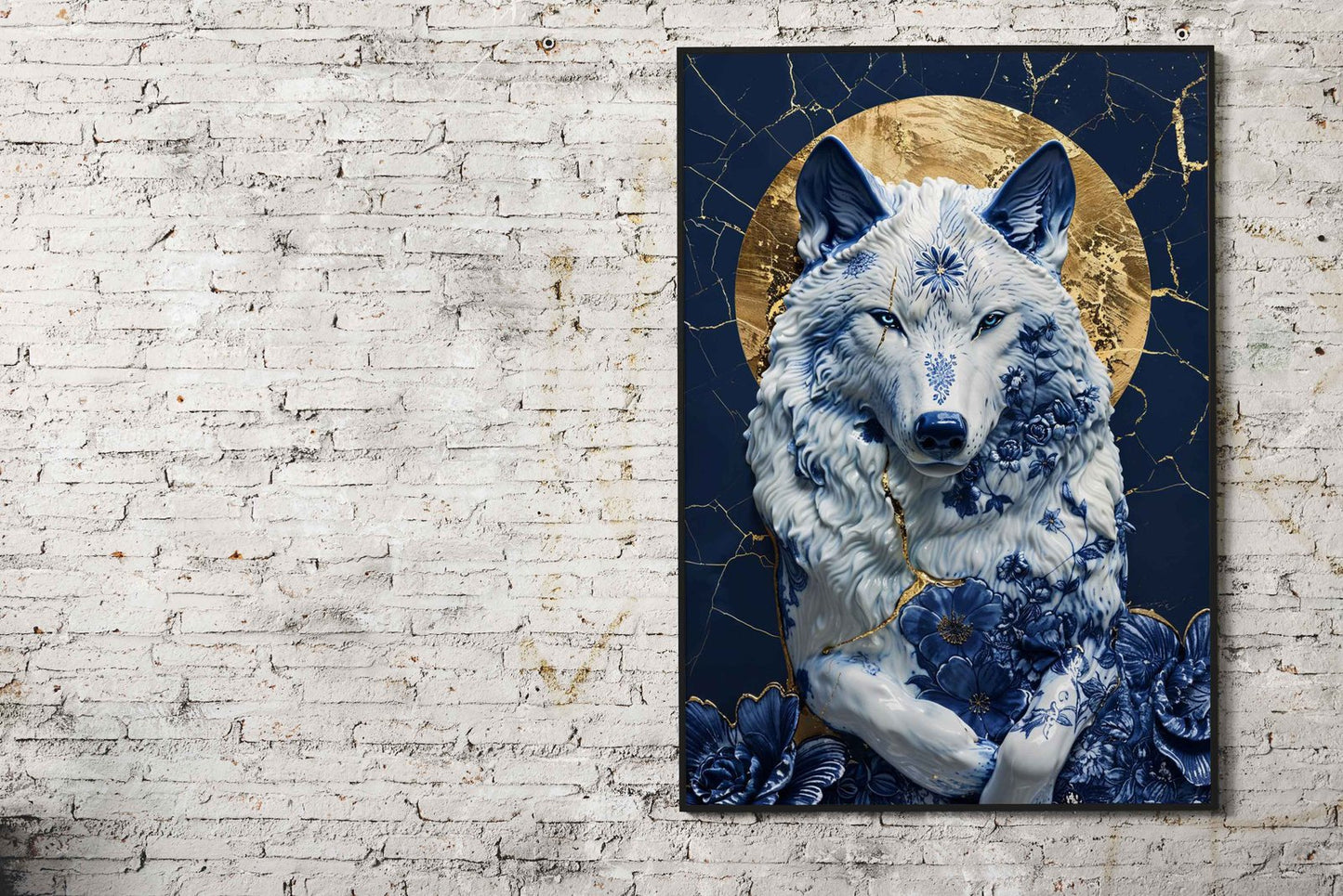 Porcelain Moonlit Majesty Asian Style Poster |  Wall Art for Home & Office | High-Quality Print - High-Quality Premium Wall Art Decor Sticker