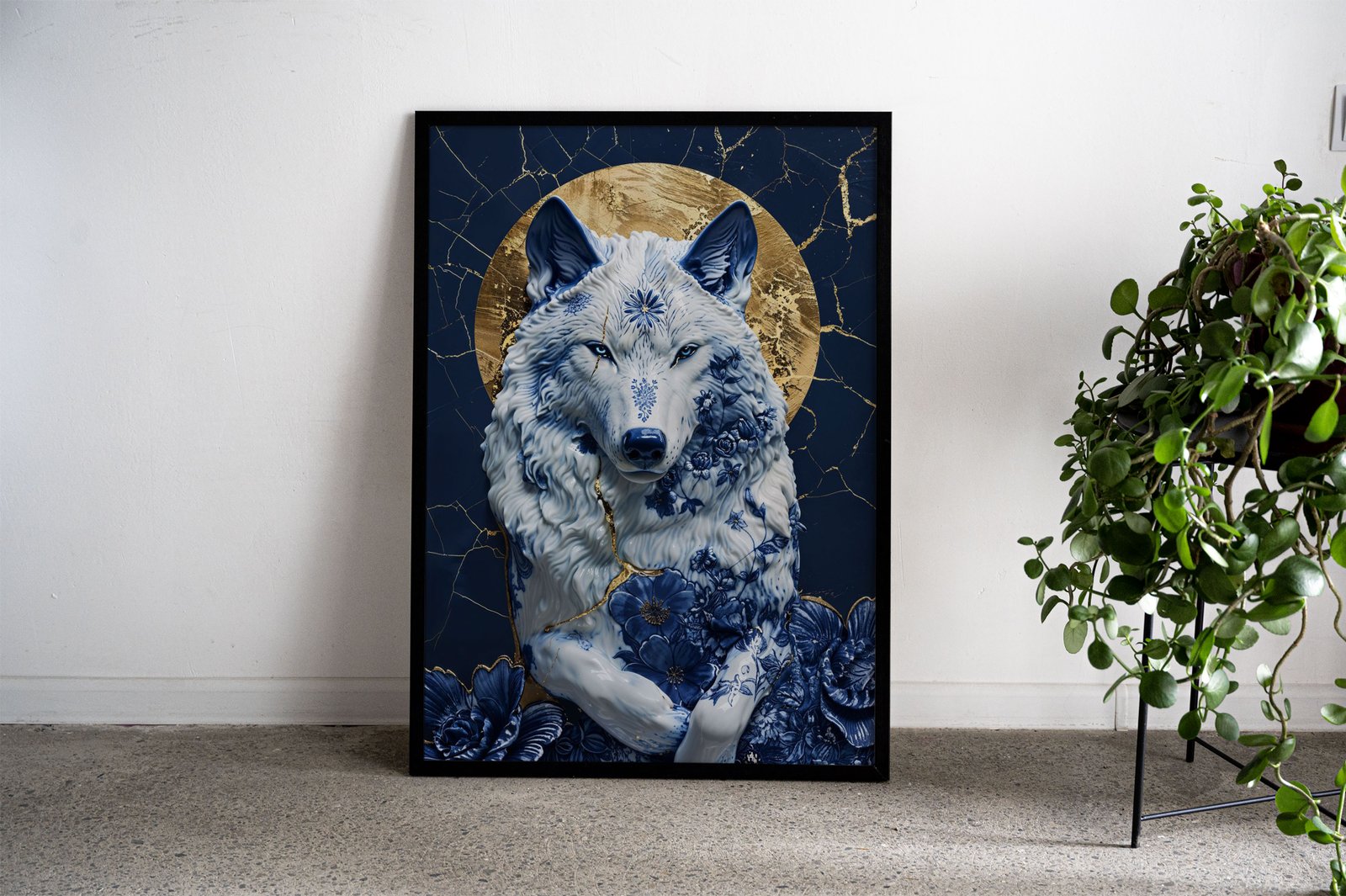 Porcelain Moonlit Majesty Asian Style Poster |  Wall Art for Home & Office | High-Quality Print - High-Quality Premium Wall Art Decor Sticker