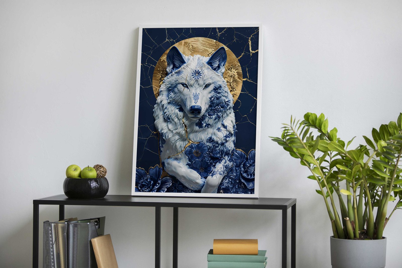 Porcelain Moonlit Majesty Asian Style Poster |  Wall Art for Home & Office | High-Quality Print - High-Quality Premium Wall Art Decor Sticker