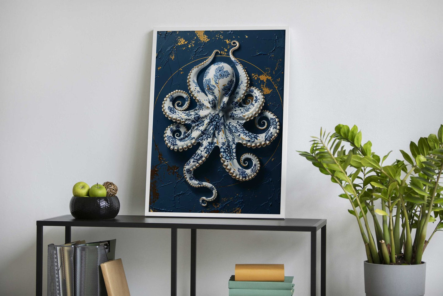 Porcelain Octopus Elegance Asian Style Poste r | Wall Art for Home & Office | High-Quality Print