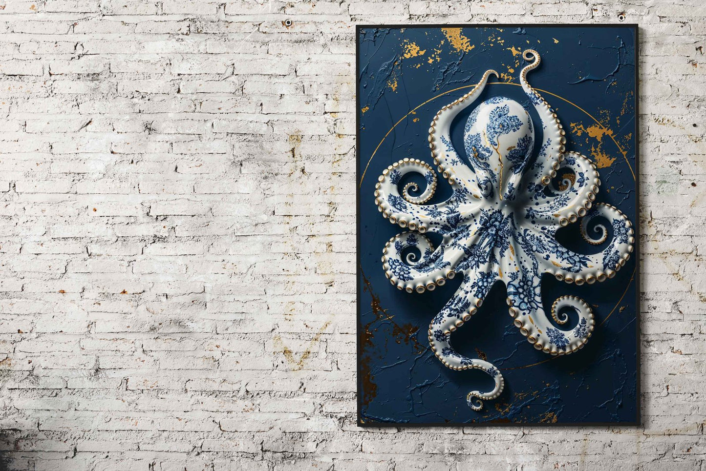 Porcelain Octopus Elegance Asian Style Poste r | Wall Art for Home & Office | High-Quality Print