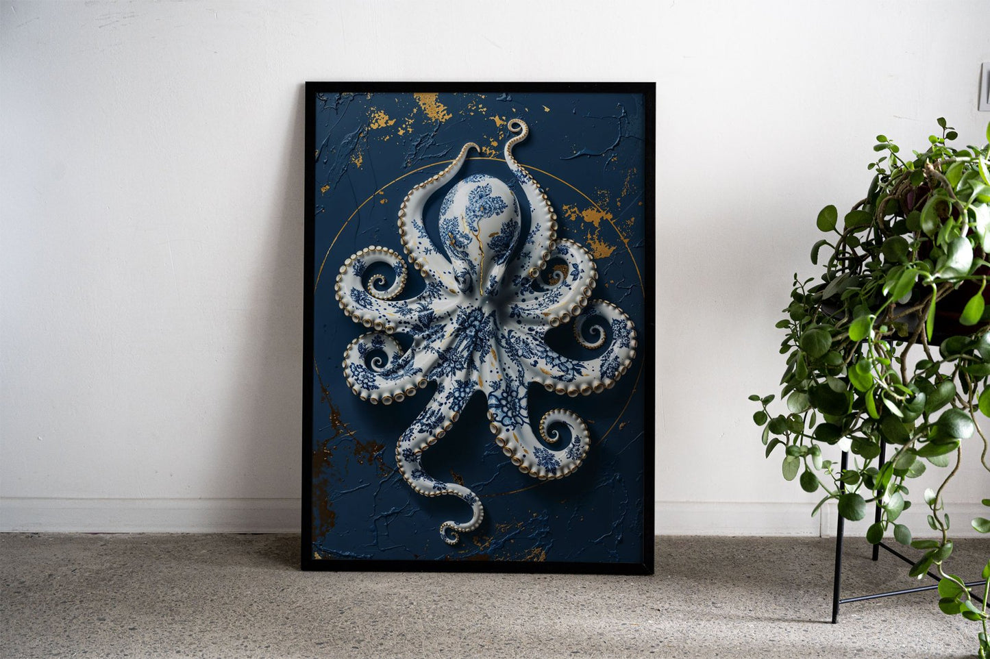 Porcelain Octopus Elegance Asian Style Poste r | Wall Art for Home & Office | High-Quality Print