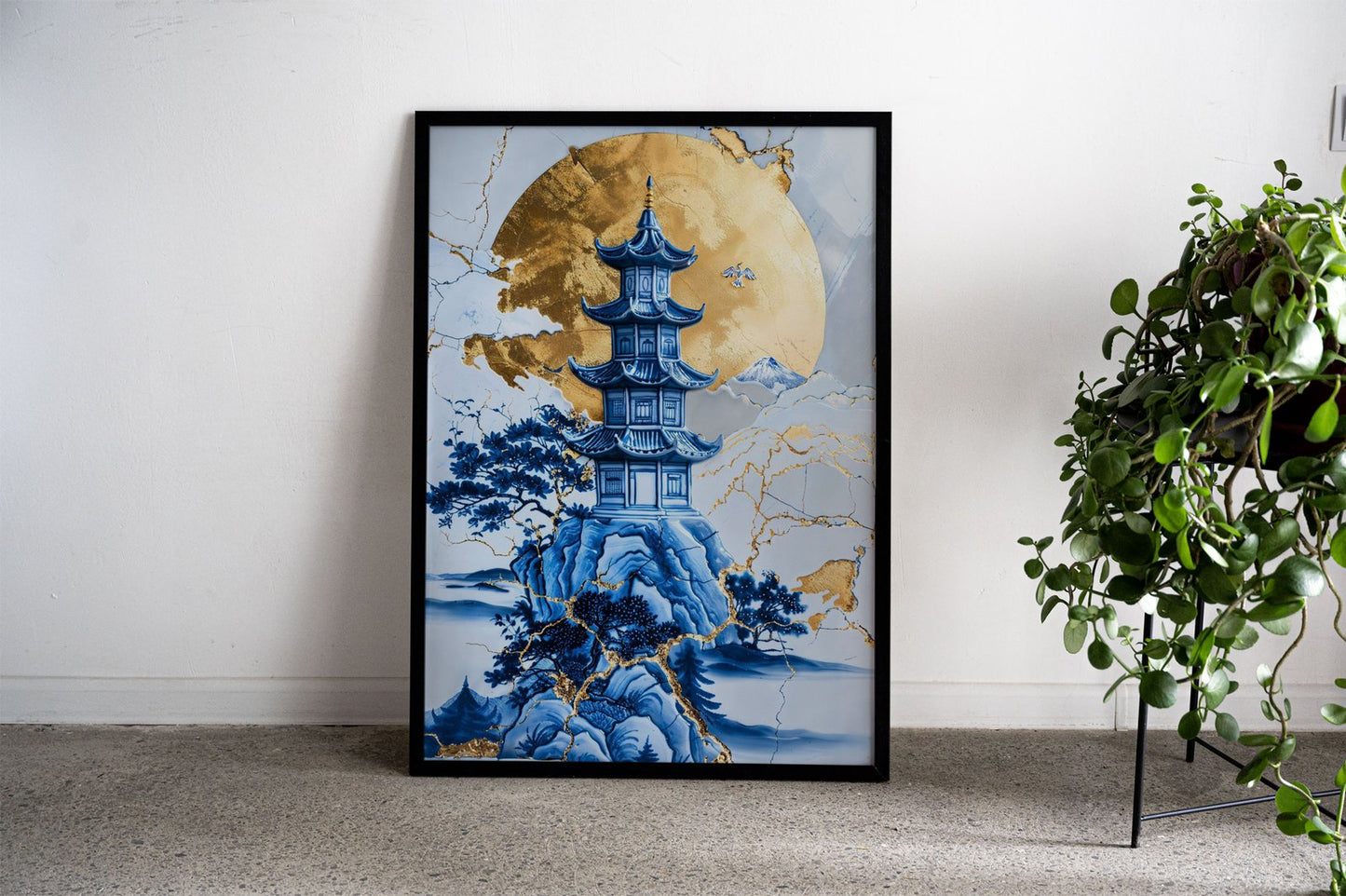 Porcelain Peak Palace Asian Style Poster | Wal l Art for Home & Office | High-Quality Print